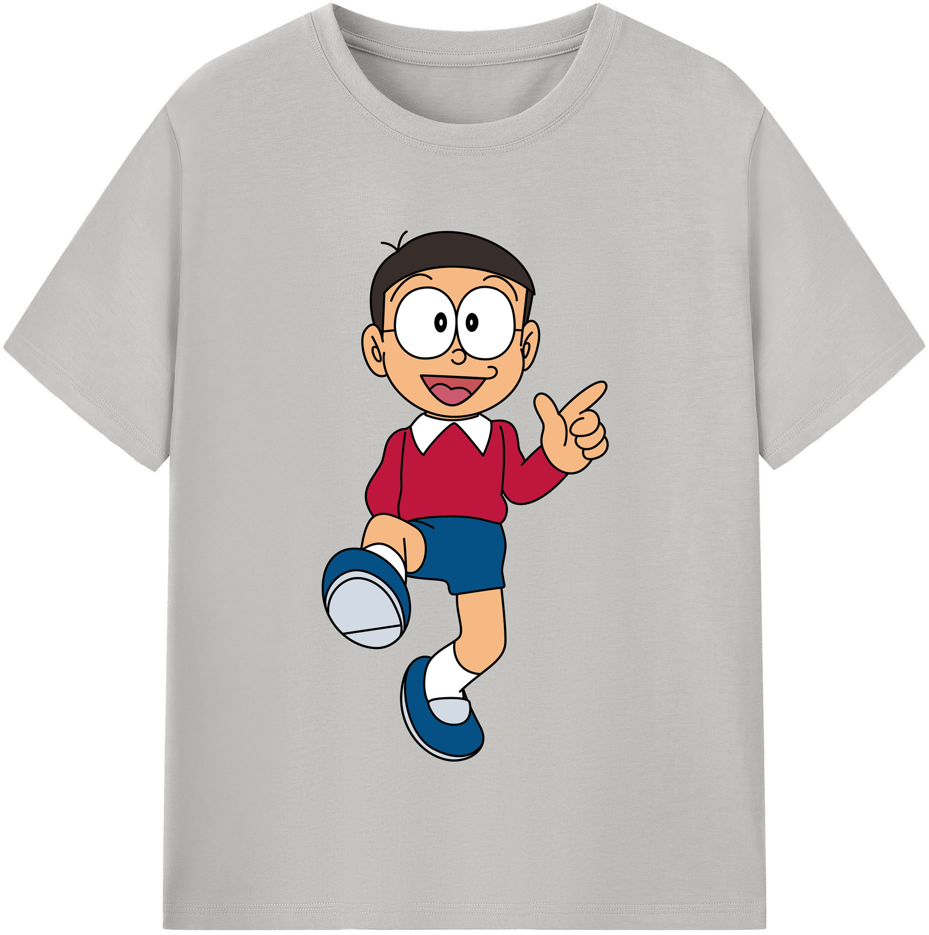 （画像用） ドラえもん 野比 のび太 Doraemon Nobita Nobi レディースカジュアルプリントTシャツ（綿100％）