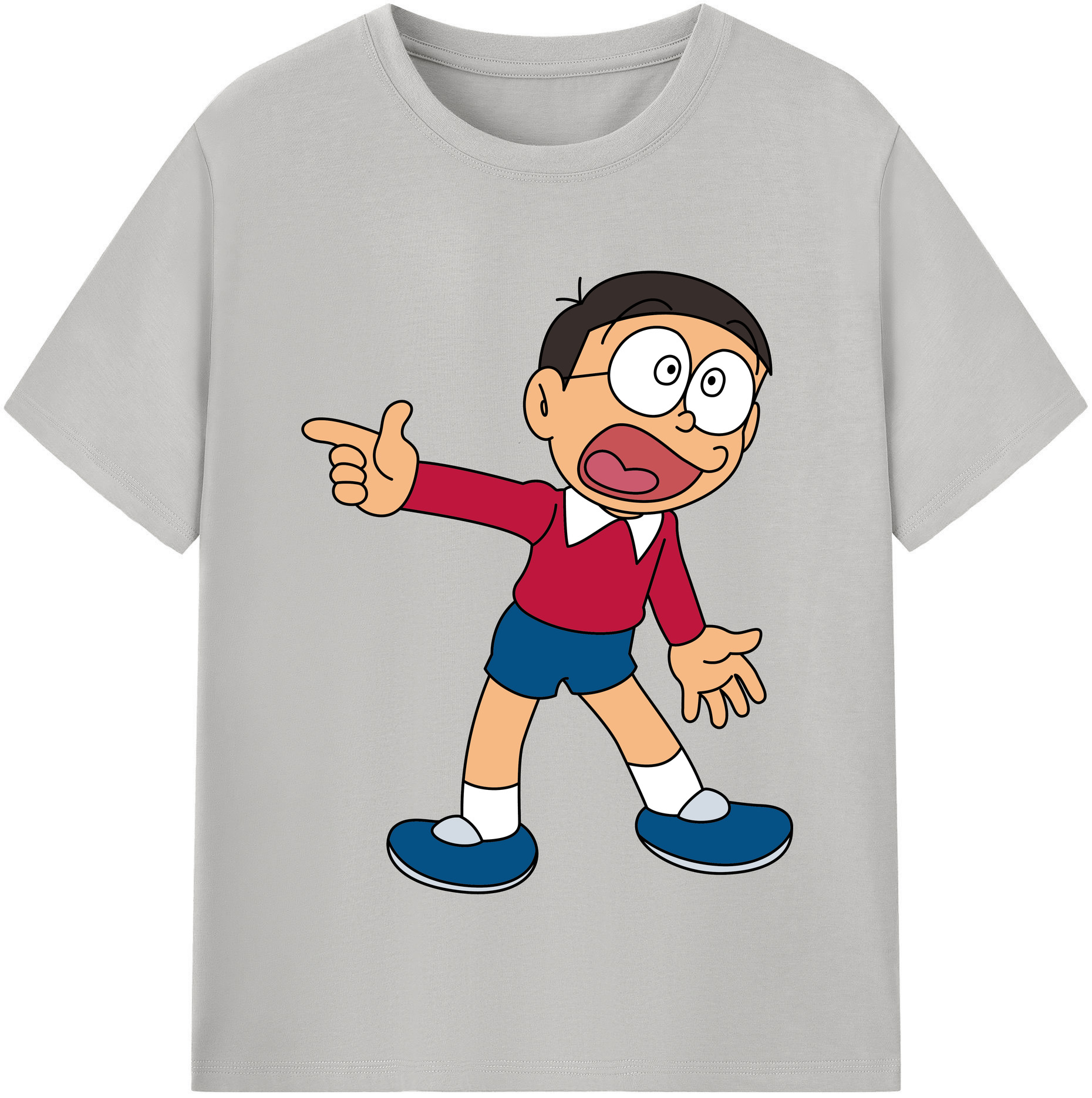 （画像用） ドラえもん 野比 のび太 Doraemon Nobita Nobi レディースカジュアルプリントTシャツ（綿100％）