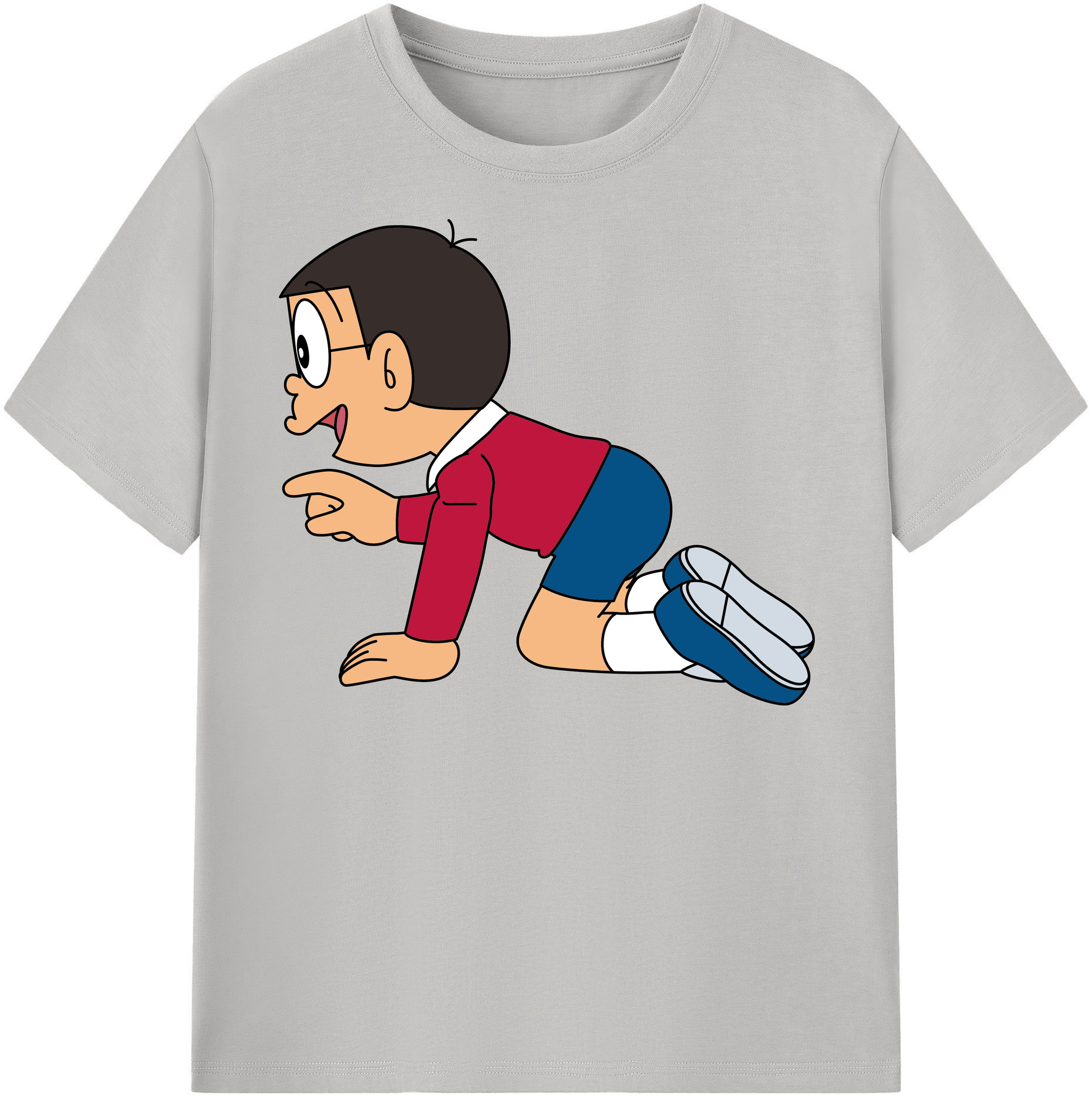 （画像用） ドラえもん 野比 のび太 Doraemon Nobita Nobi レディースカジュアルプリントTシャツ（綿100％）