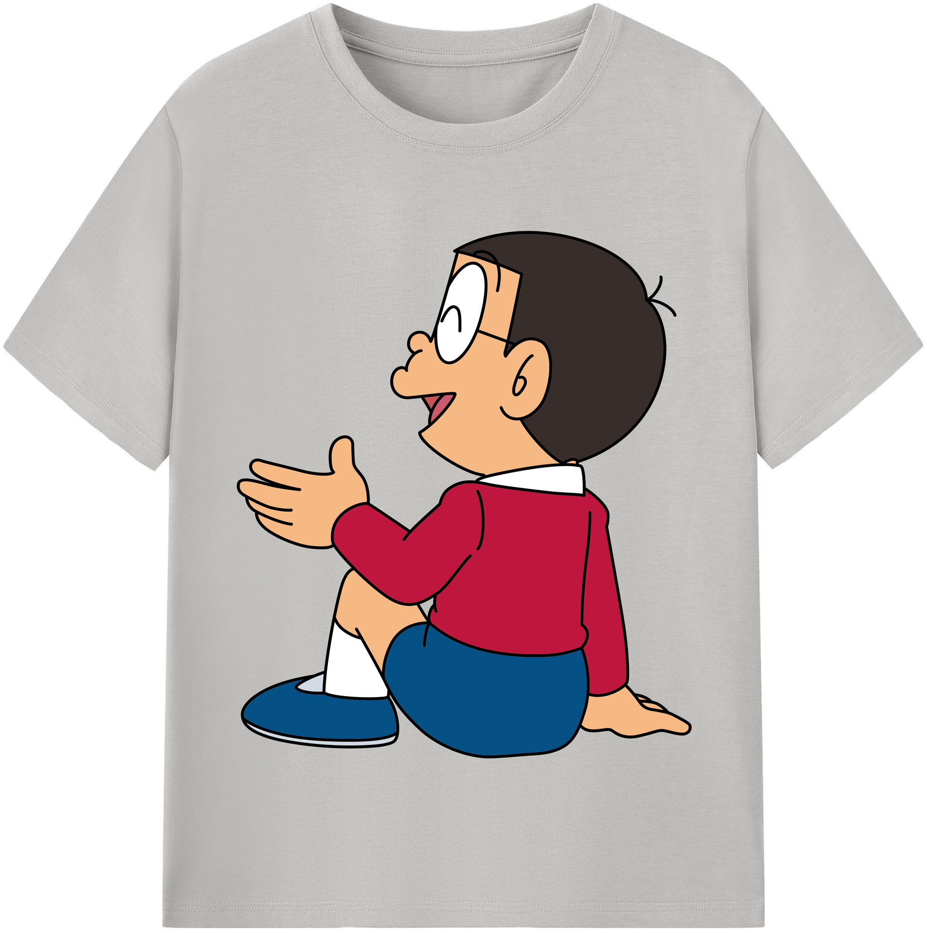 （画像用） ドラえもん 野比 のび太 Doraemon Nobita Nobi レディースカジュアルプリントTシャツ（綿100％）