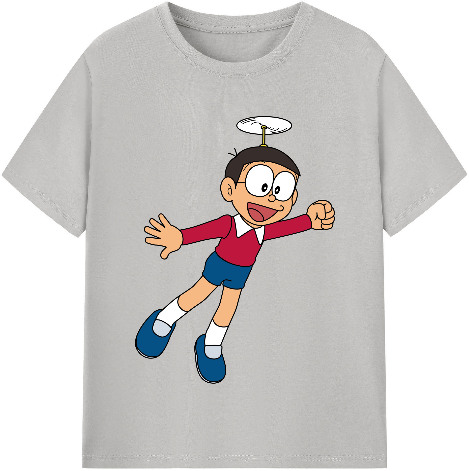 （画像用） ドラえもん 野比 のび太 Doraemon Nobita Nobi レディースカジュアルプリントTシャツ（綿100％）