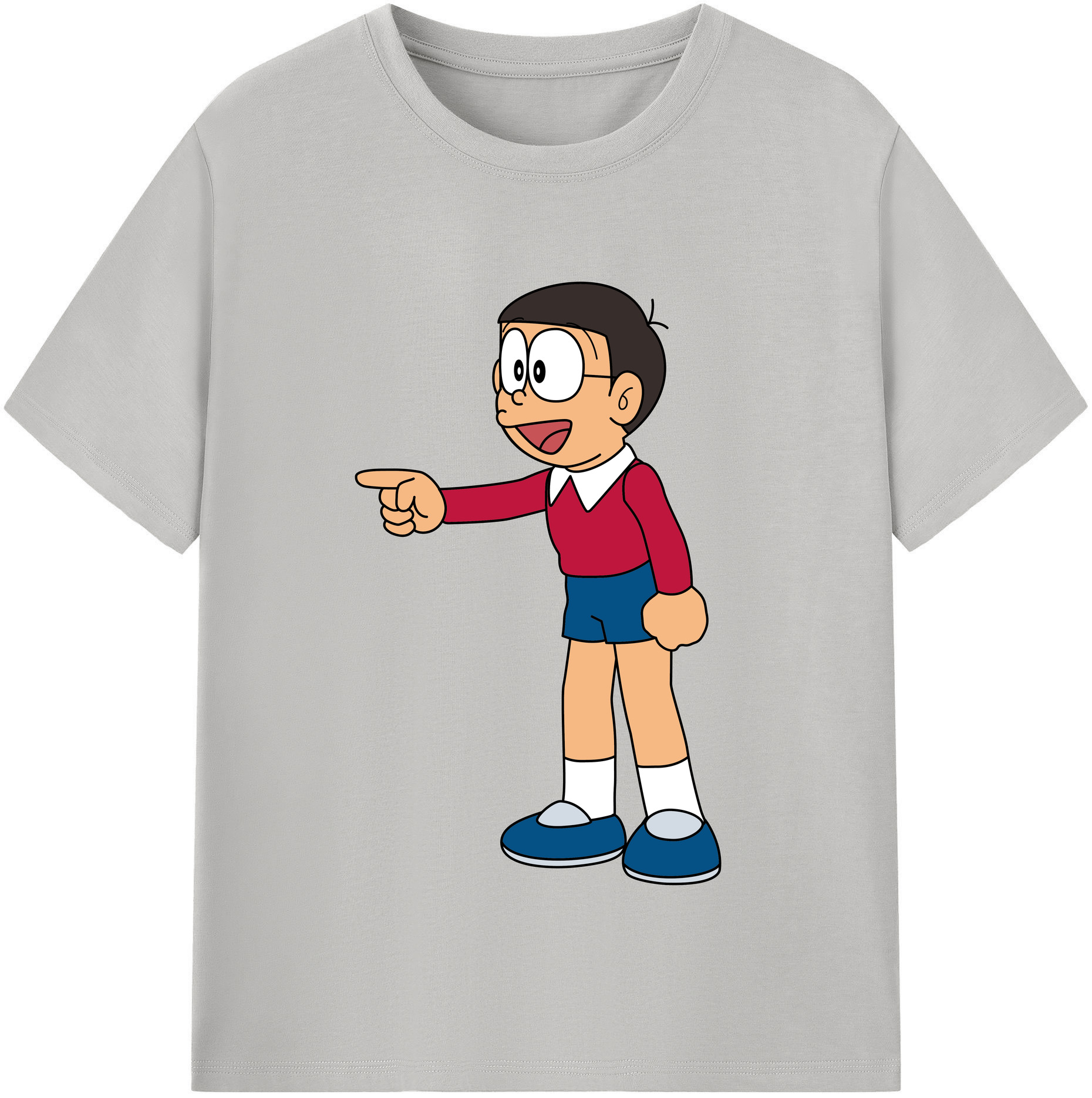 （画像用） ドラえもん 野比 のび太 Doraemon Nobita Nobi レディースカジュアルプリントTシャツ（綿100％）