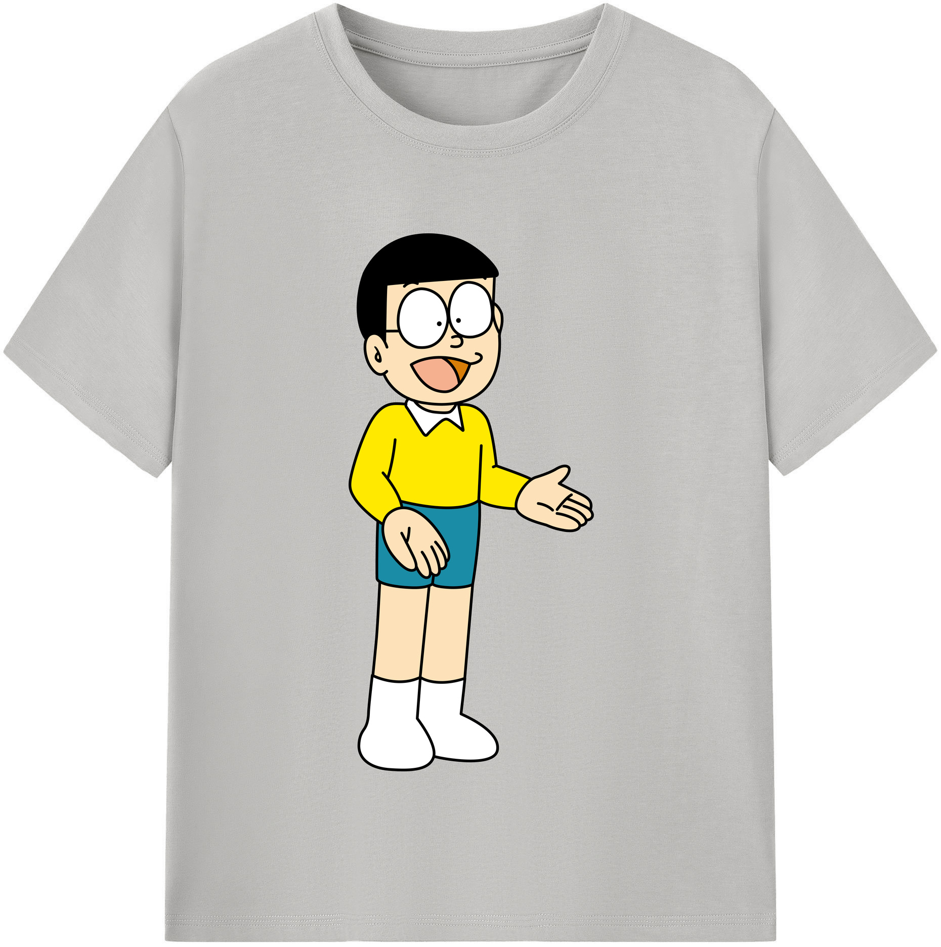 （画像用） ドラえもん 野比 のび太 Doraemon Nobita Nobi レディースカジュアルプリントTシャツ（綿100％）