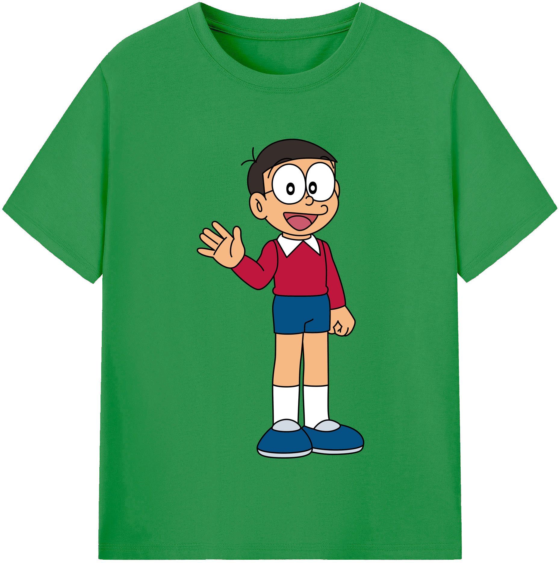 （画像用） ドラえもん 野比 のび太 Doraemon Nobita Nobi レディースカジュアルプリントTシャツ（綿100％）