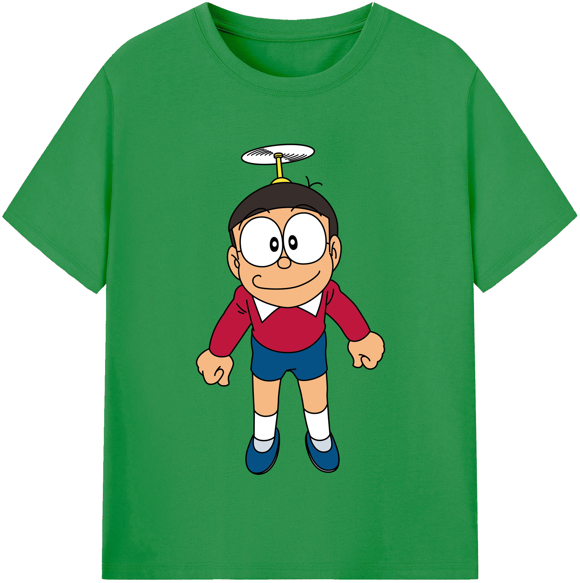 （画像用） ドラえもん 野比 のび太 Doraemon Nobita Nobi レディースカジュアルプリントTシャツ（綿100％）