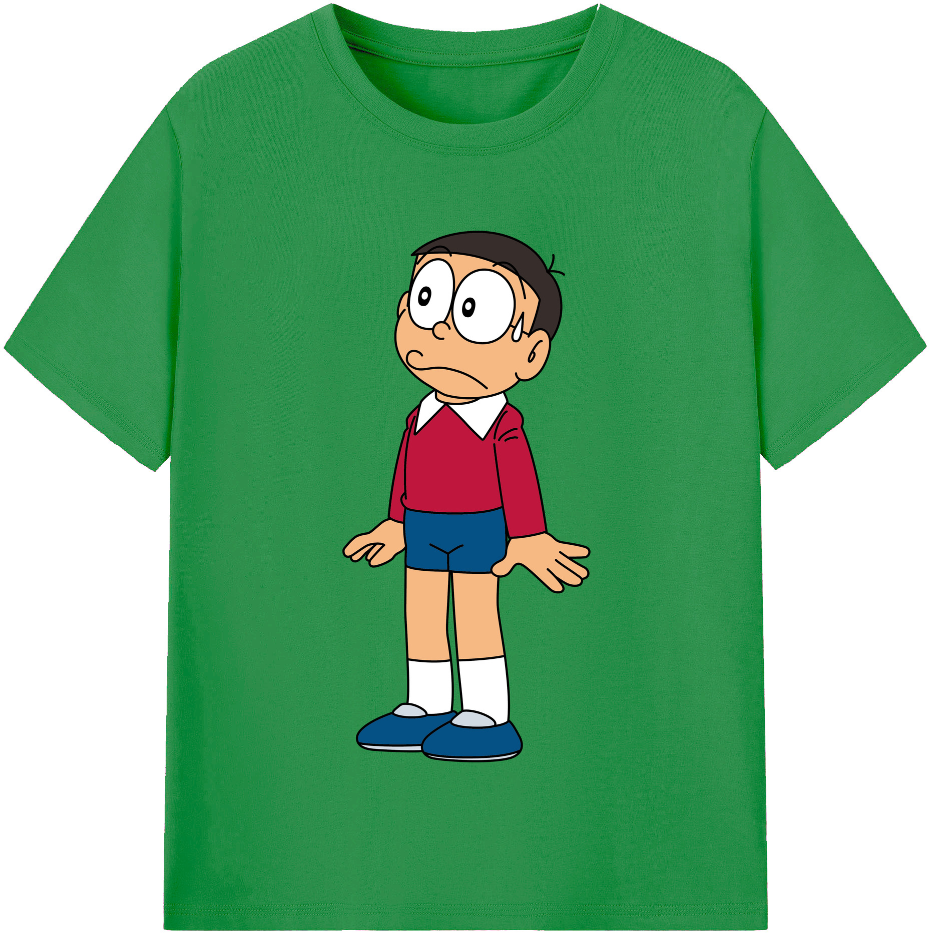 （画像用） ドラえもん 野比 のび太 Doraemon Nobita Nobi レディースカジュアルプリントTシャツ（綿100％）