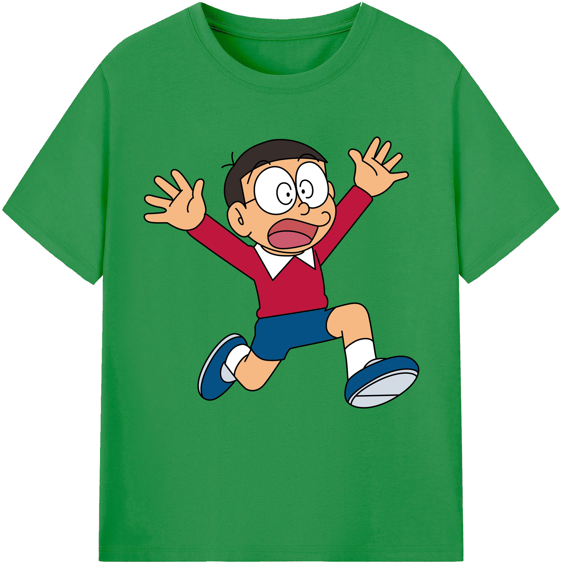 （画像用） ドラえもん 野比 のび太 Doraemon Nobita Nobi レディースカジュアルプリントTシャツ（綿100％）