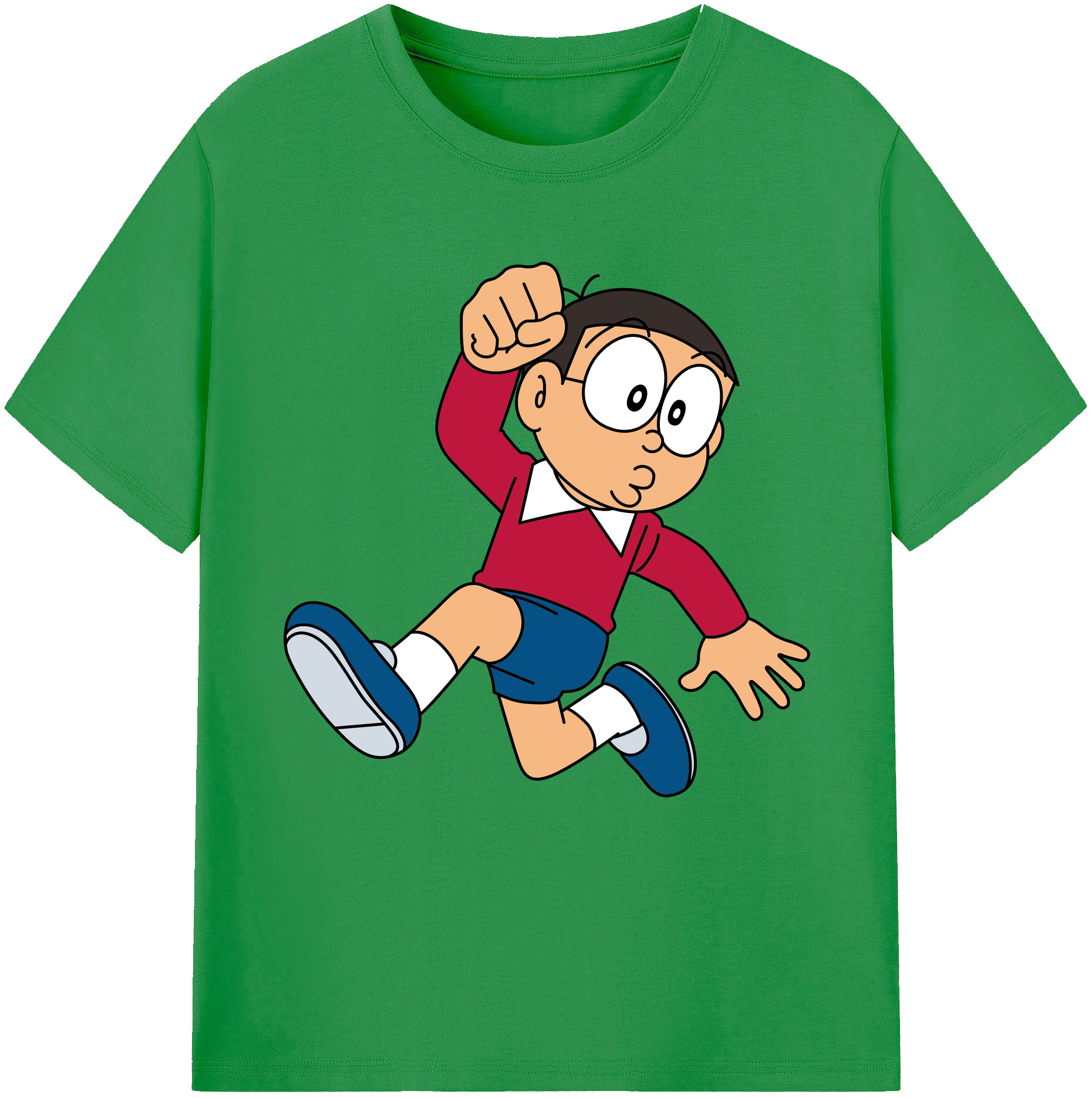 （画像用） ドラえもん 野比 のび太 Doraemon Nobita Nobi レディースカジュアルプリントTシャツ（綿100％）