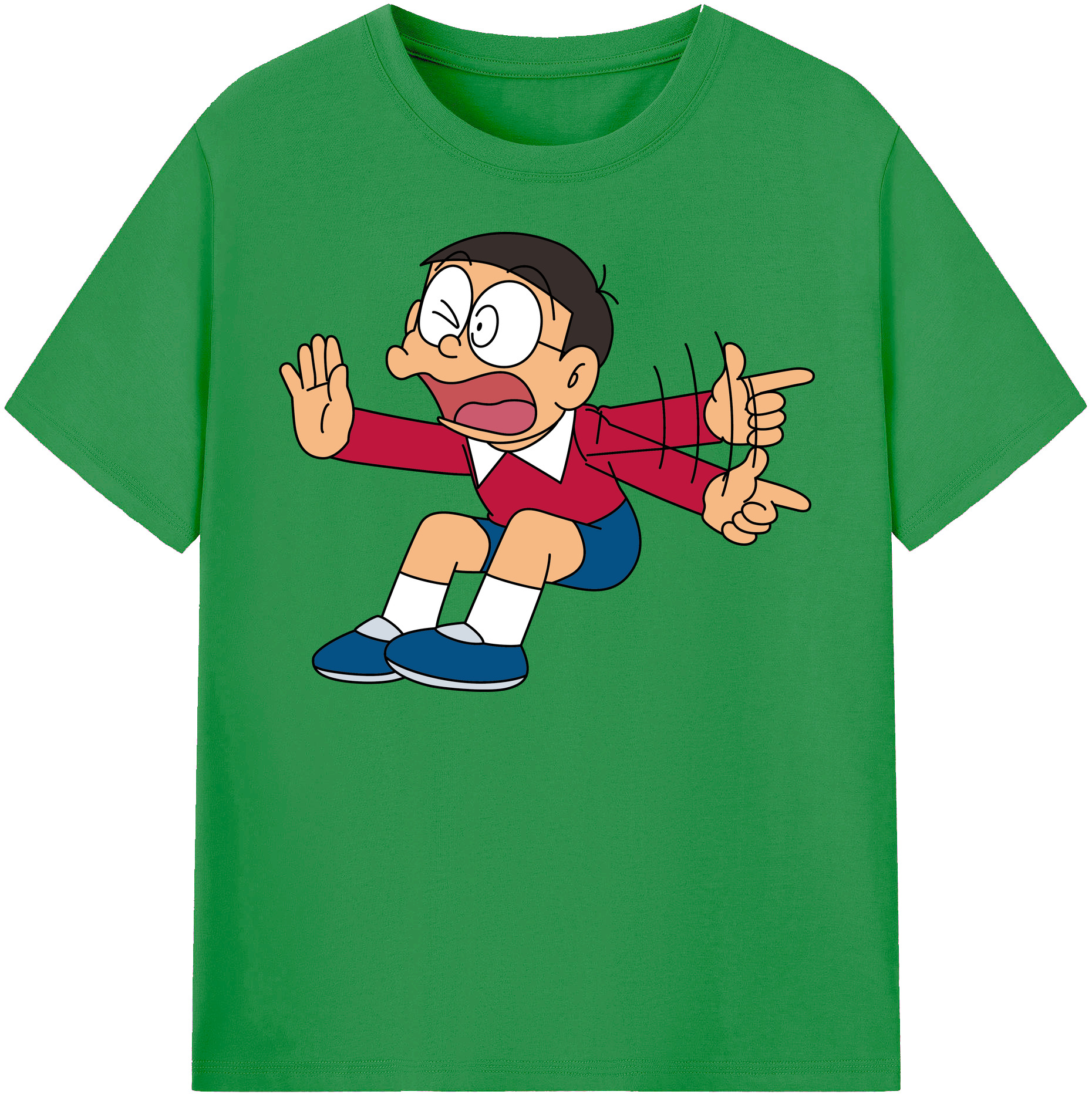 （画像用） ドラえもん 野比 のび太 Doraemon Nobita Nobi レディースカジュアルプリントTシャツ（綿100％）