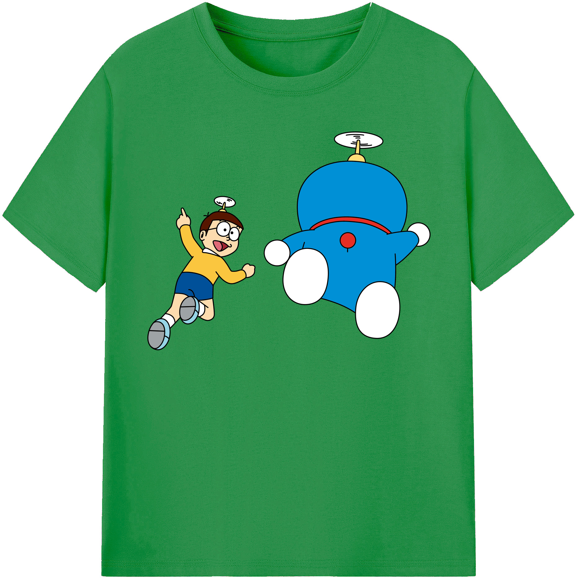 （画像用） ドラえもん 野比 のび太 Doraemon Nobita Nobi レディースカジュアルプリントTシャツ（綿100％）