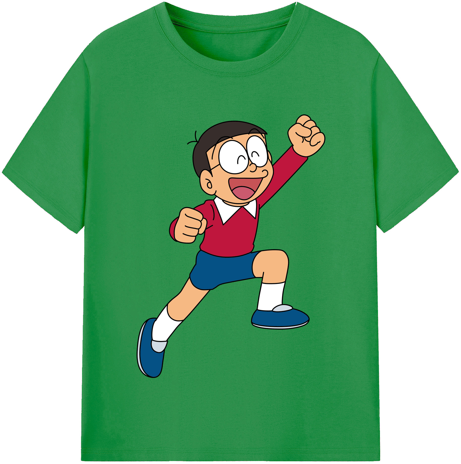 （画像用） ドラえもん 野比 のび太 Doraemon Nobita Nobi レディースカジュアルプリントTシャツ（綿100％）