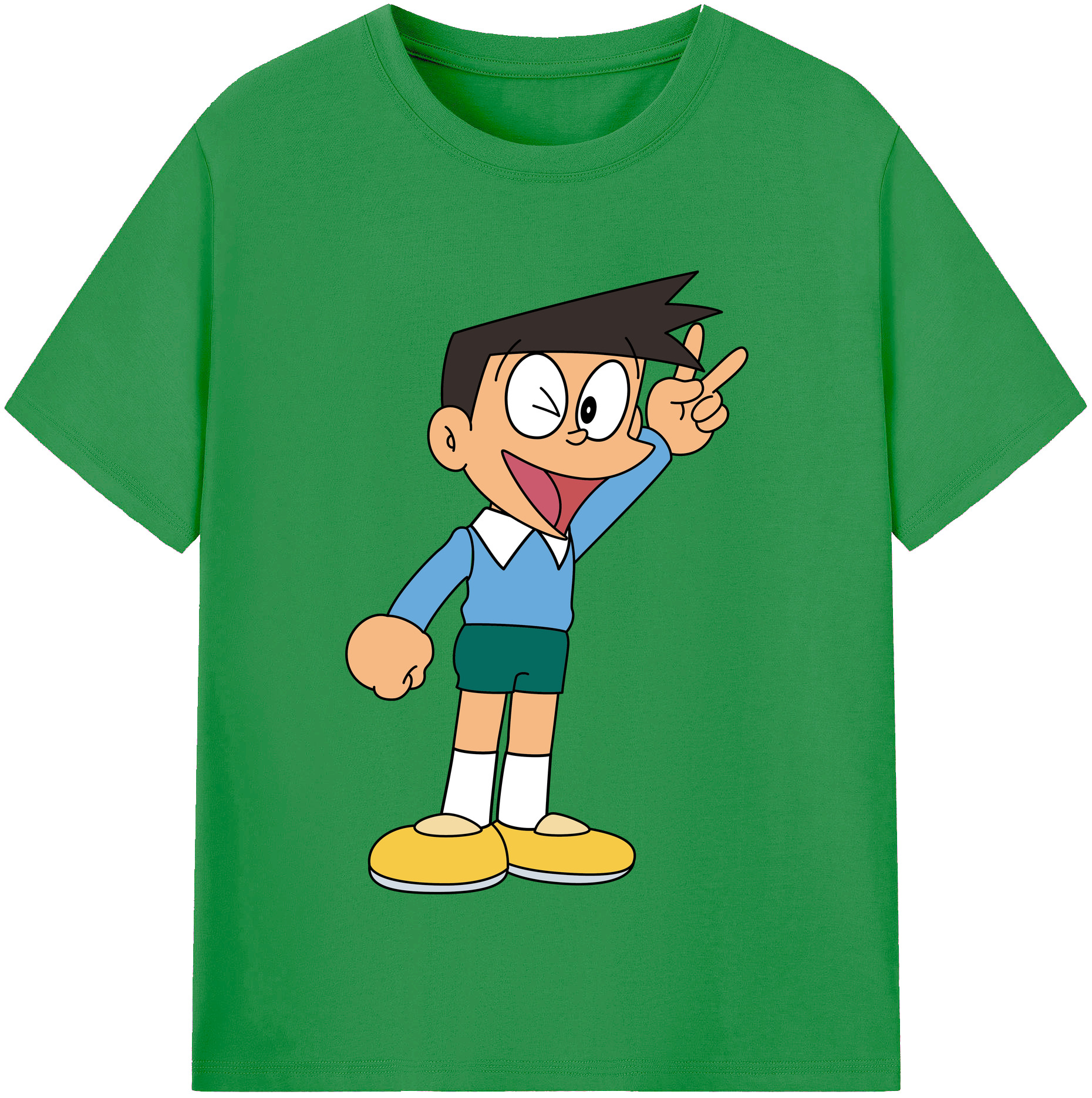 （画像用） ドラえもん 骨川 スネ夫 Doraemon Honekawa Suneo レディースカジュアルプリントTシャツ（綿100％）