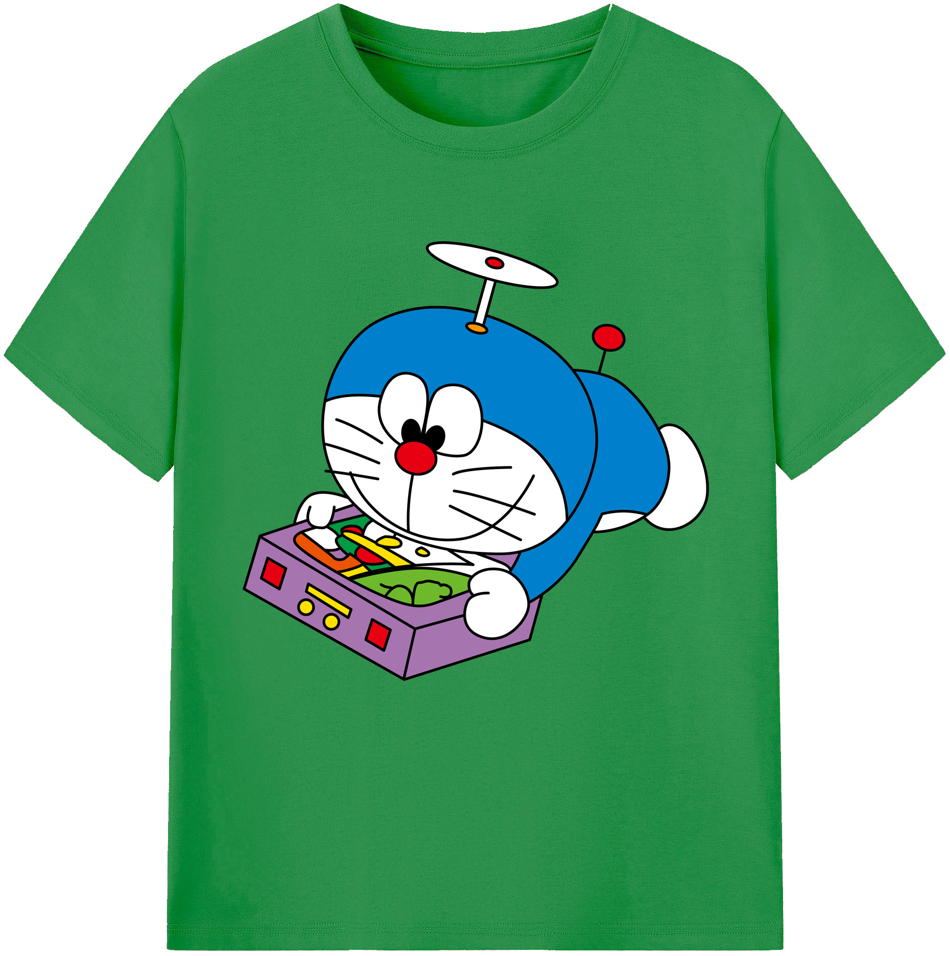 （画像用） ドラえもん Doraemon レディースカジュアルプリントTシャツ（綿100％）