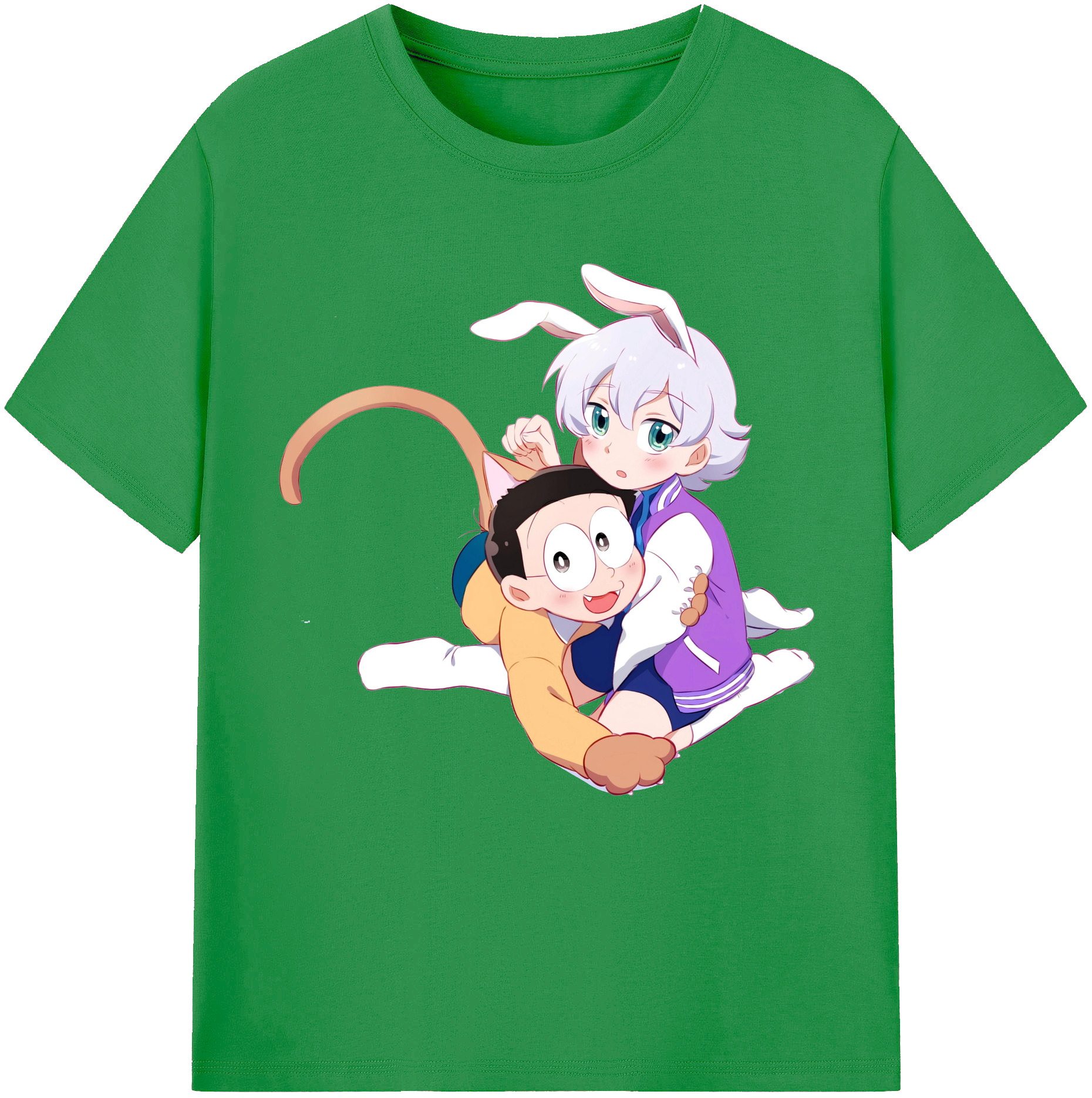 （画像用） ドラえもん 野比 のび太 Doraemon Nobita Nobi レディースカジュアルプリントTシャツ（綿100％）