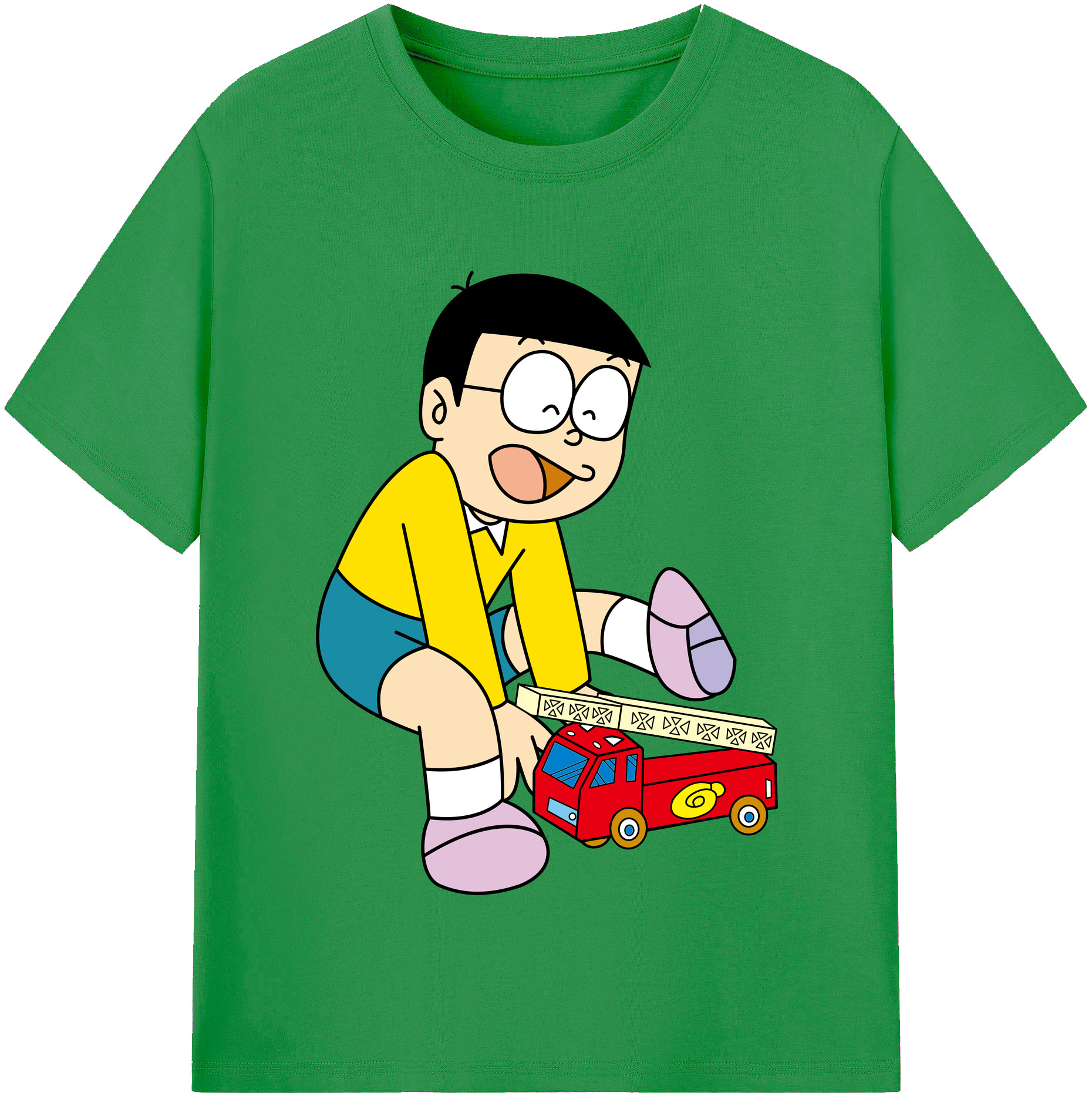 （画像用） ドラえもん 野比 のび太 Doraemon Nobita Nobi レディースカジュアルプリントTシャツ（綿100％）