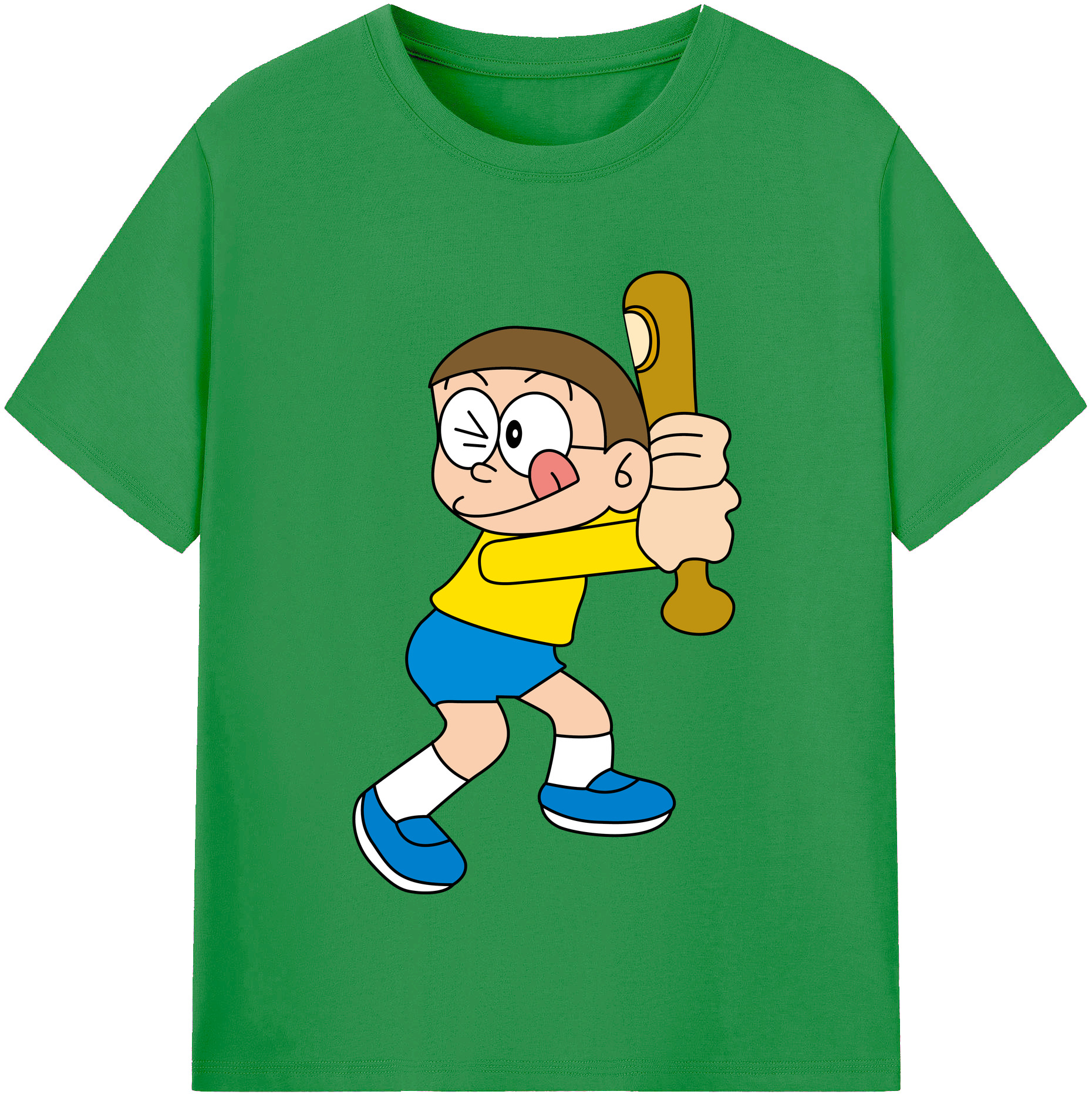 （画像用） ドラえもん 野比 のび太 Doraemon Nobita Nobi レディースカジュアルプリントTシャツ（綿100％）