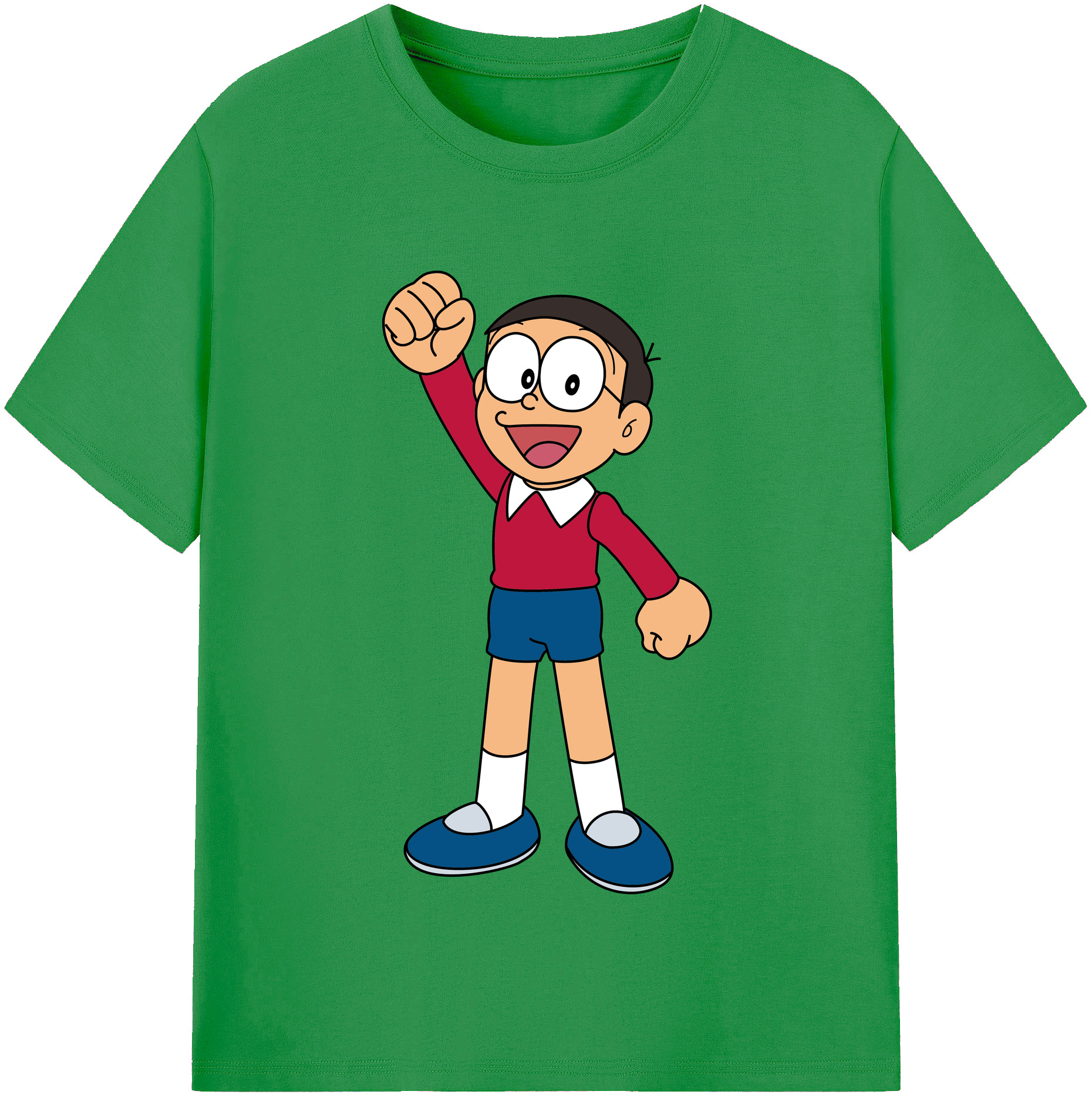 （画像用） ドラえもん 野比 のび太 Doraemon Nobita Nobi レディースカジュアルプリントTシャツ（綿100％）