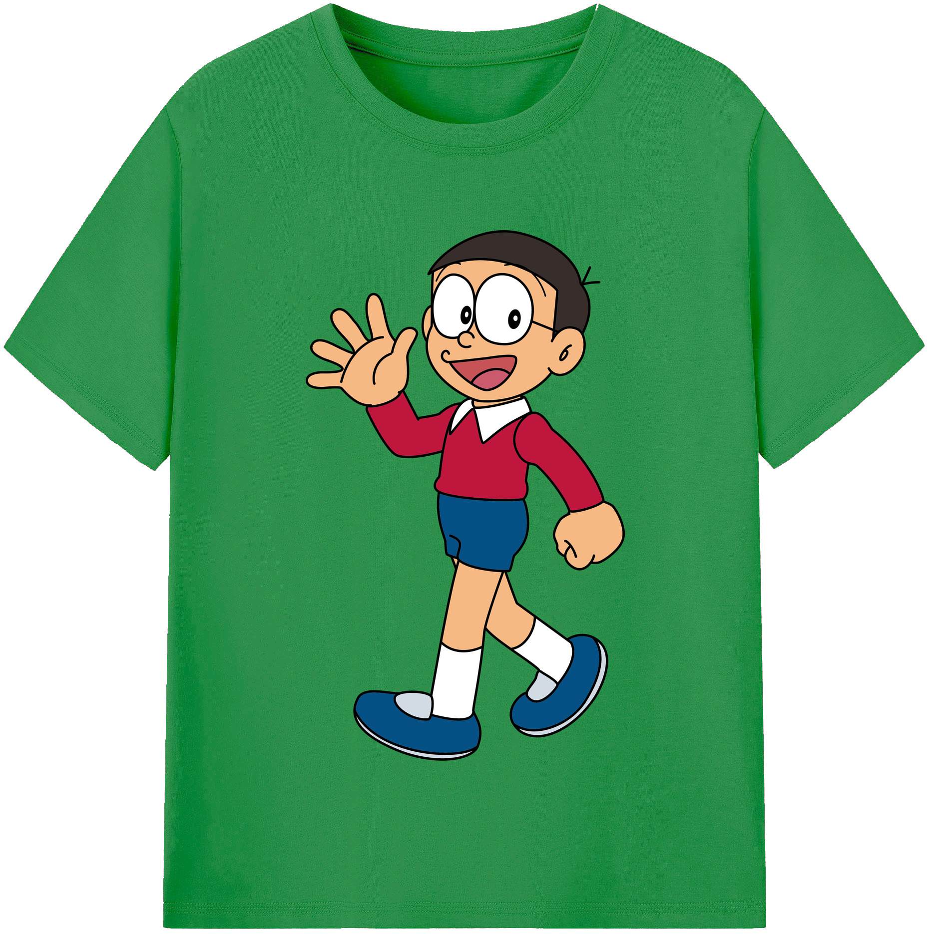 （画像用） ドラえもん 野比 のび太 Doraemon Nobita Nobi レディースカジュアルプリントTシャツ（綿100％）