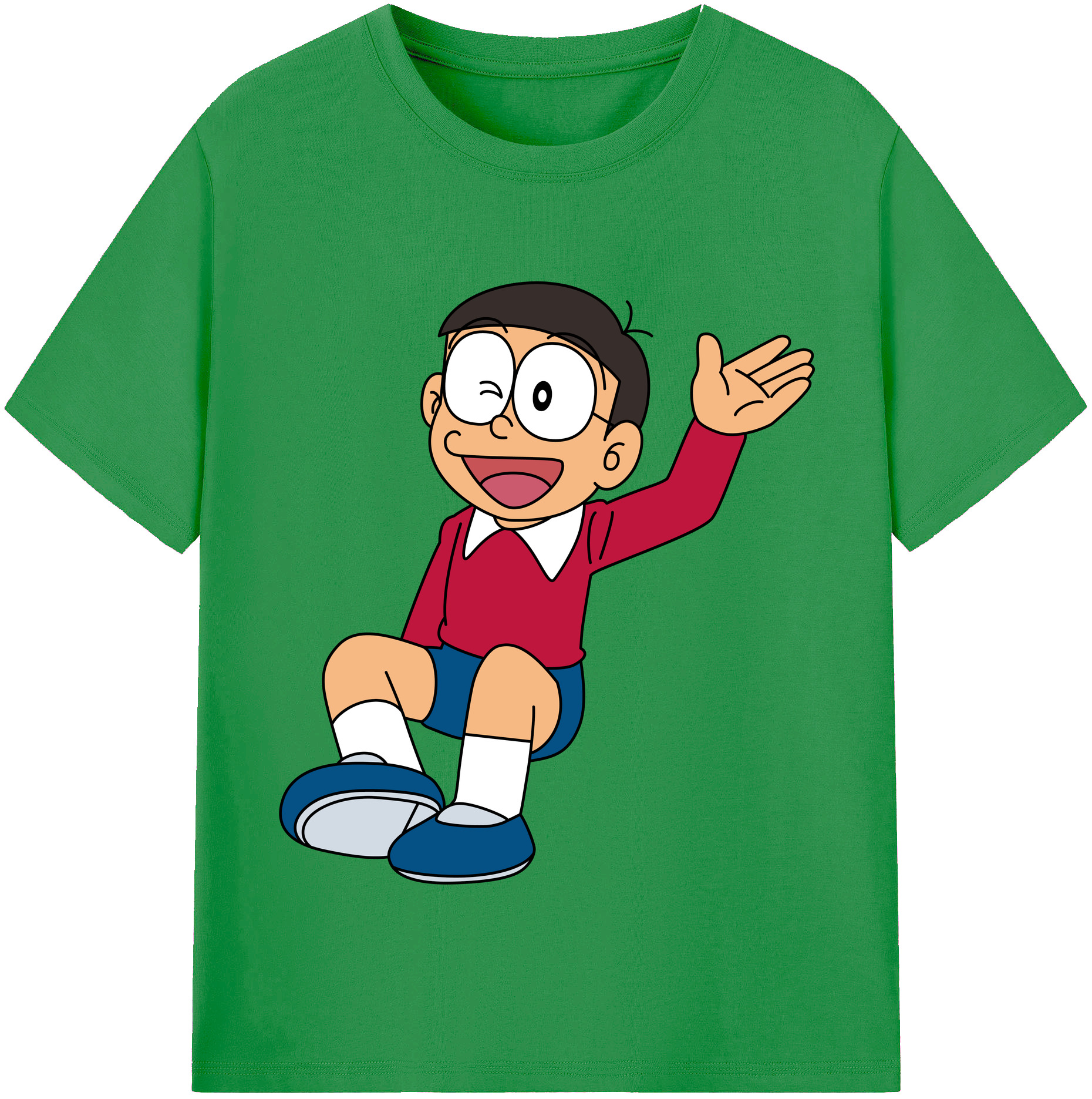 （画像用） ドラえもん 野比 のび太 Doraemon Nobita Nobi レディースカジュアルプリントTシャツ（綿100％）