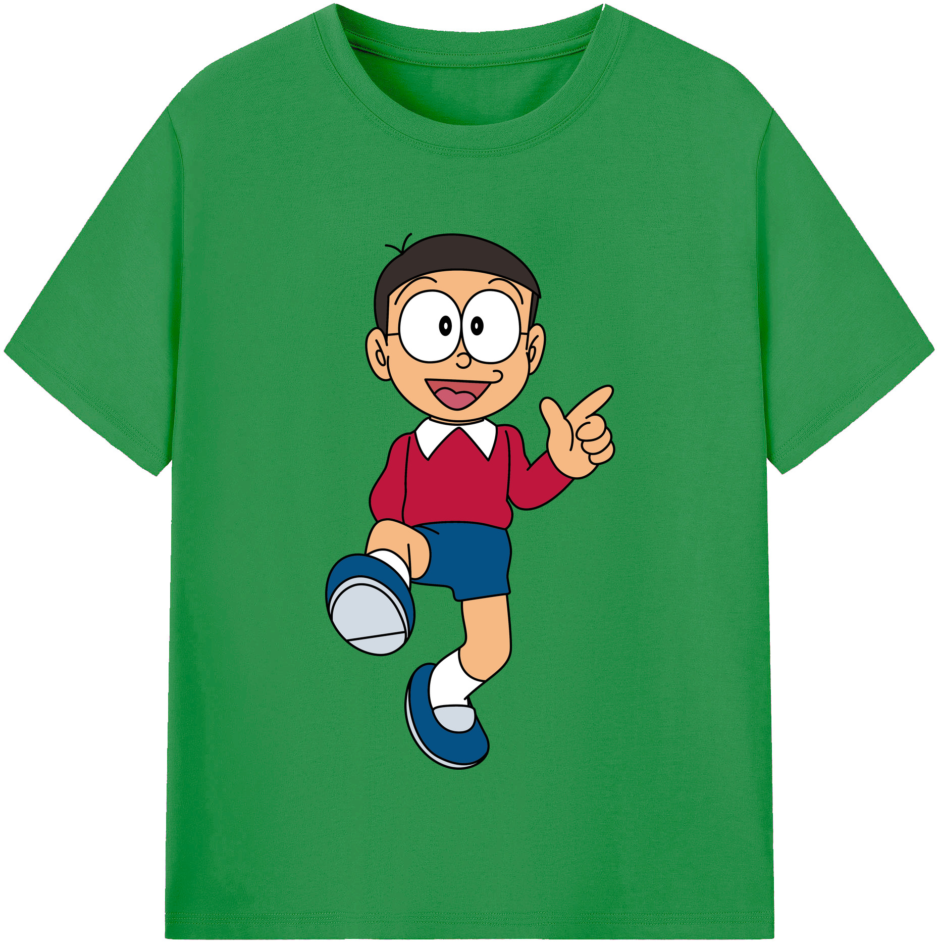 （画像用） ドラえもん 野比 のび太 Doraemon Nobita Nobi レディースカジュアルプリントTシャツ（綿100％）