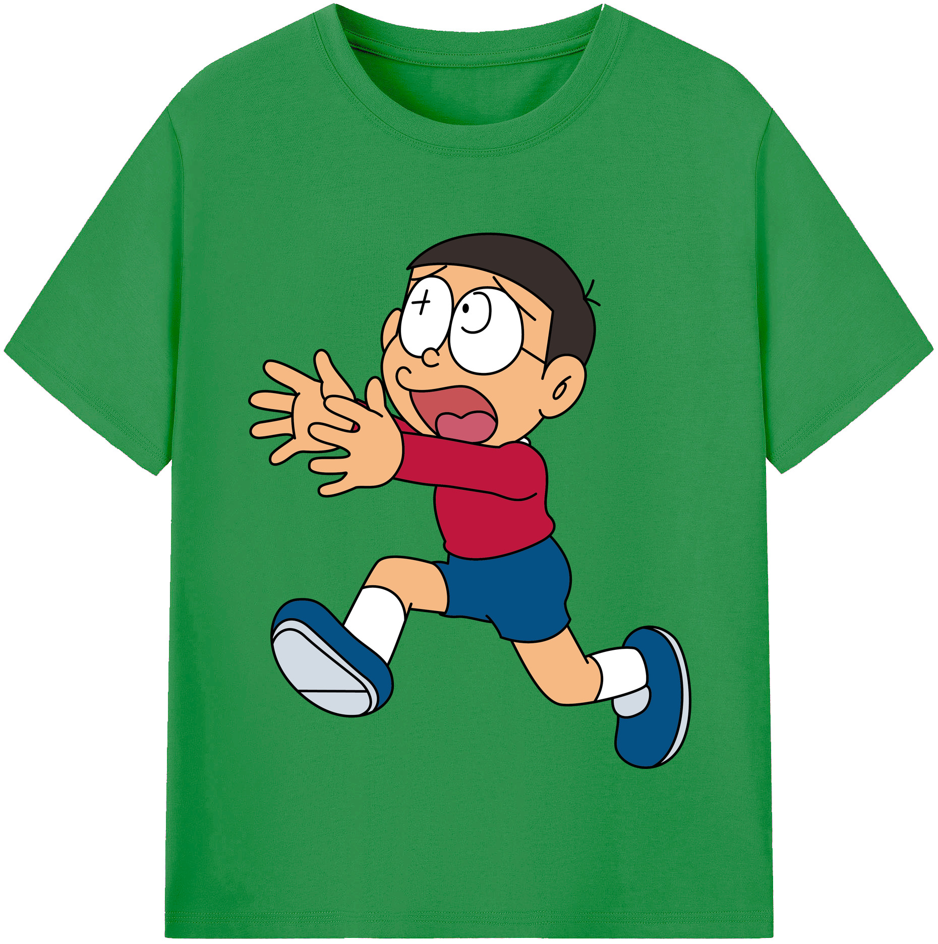 （画像用） ドラえもん 野比 のび太 Doraemon Nobita Nobi レディースカジュアルプリントTシャツ（綿100％）