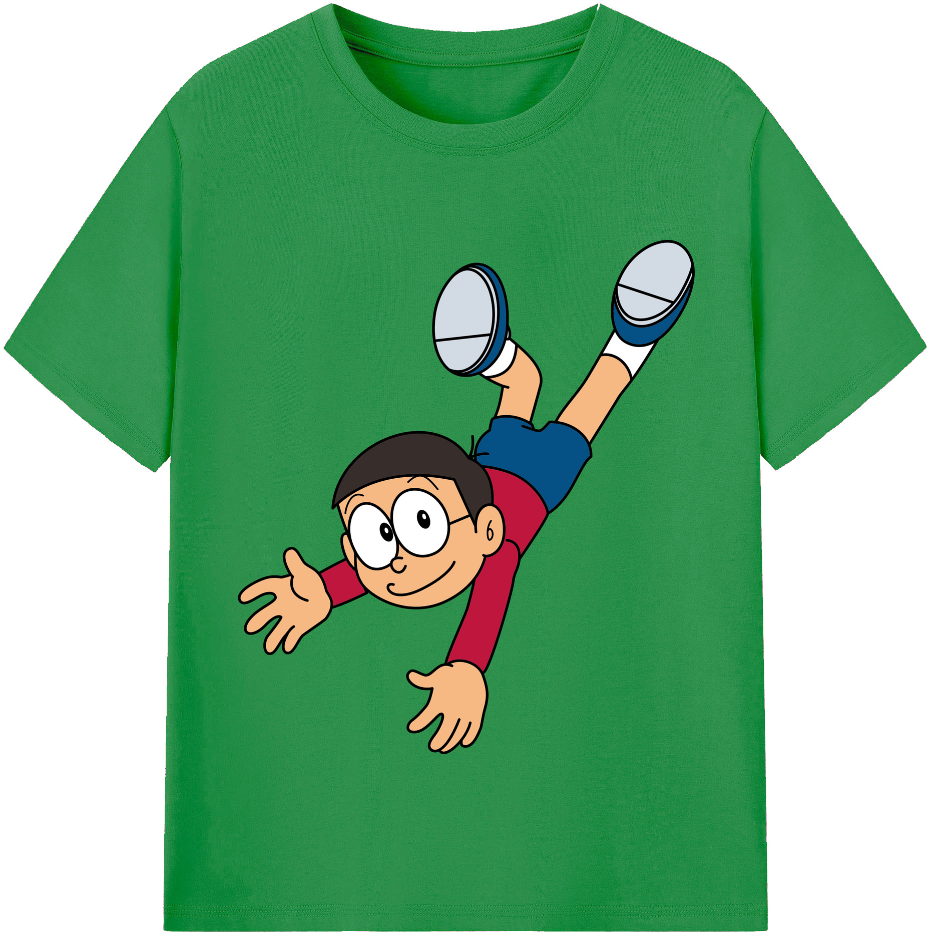 （画像用） ドラえもん 野比 のび太 Doraemon Nobita Nobi レディースカジュアルプリントTシャツ（綿100％）