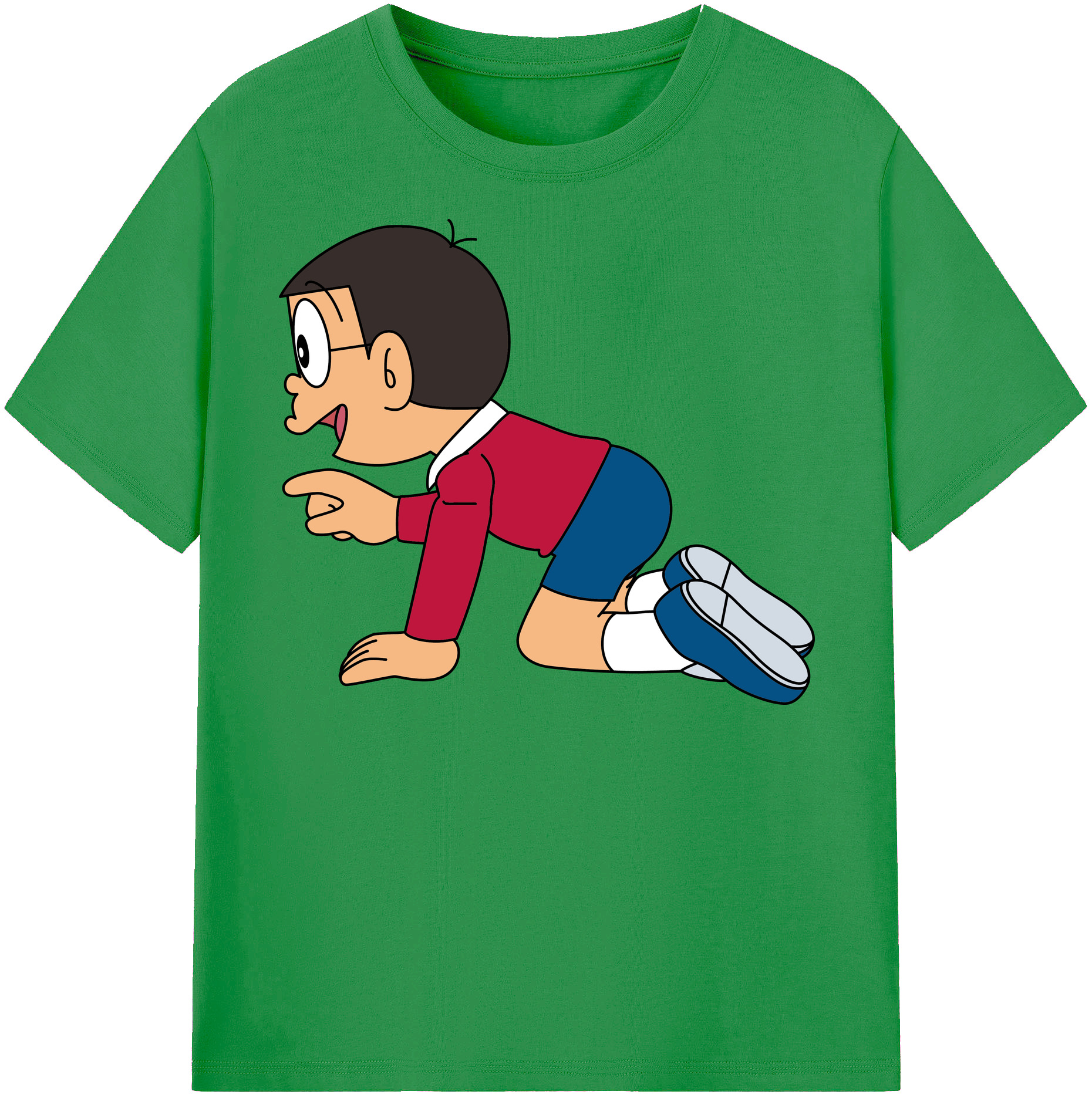 （画像用） ドラえもん 野比 のび太 Doraemon Nobita Nobi レディースカジュアルプリントTシャツ（綿100％）