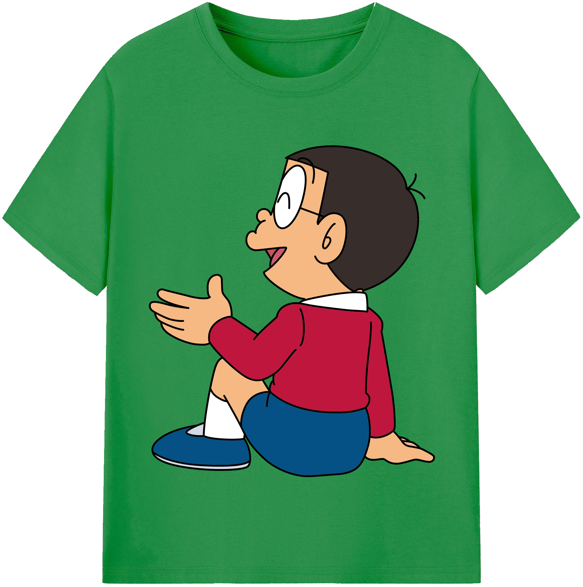 （画像用） ドラえもん 野比 のび太 Doraemon Nobita Nobi レディースカジュアルプリントTシャツ（綿100％）