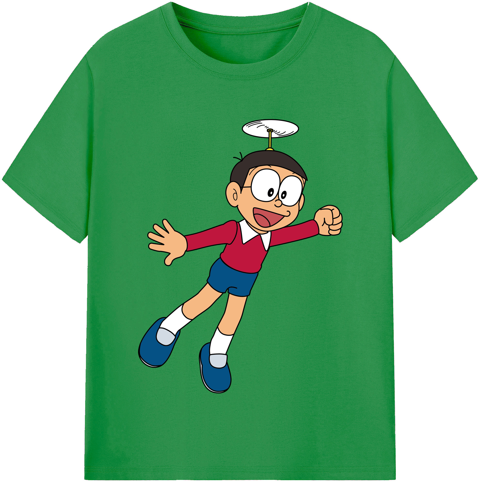 （画像用） ドラえもん 野比 のび太 Doraemon Nobita Nobi レディースカジュアルプリントTシャツ（綿100％）