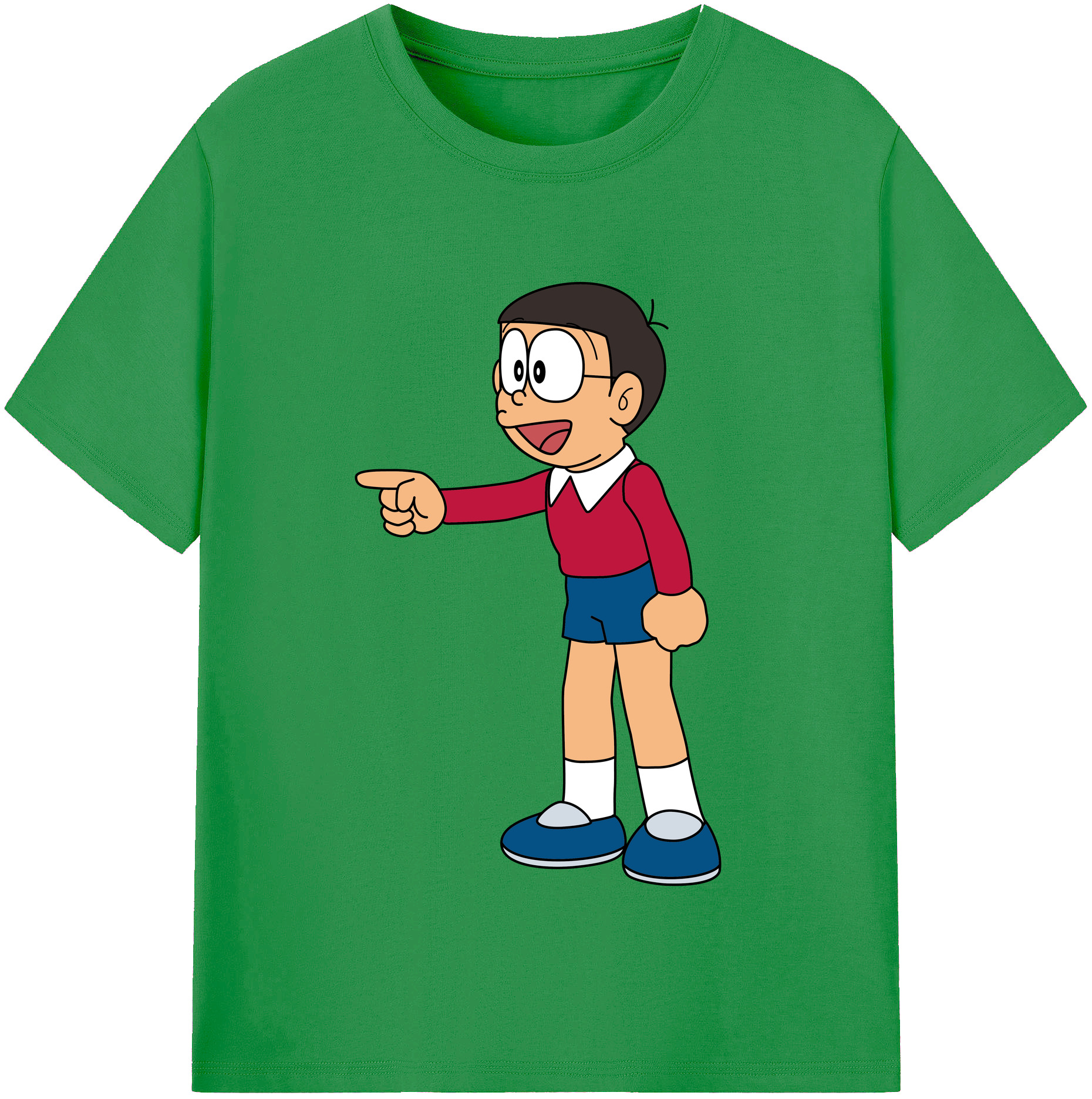 （画像用） ドラえもん 野比 のび太 Doraemon Nobita Nobi レディースカジュアルプリントTシャツ（綿100％）