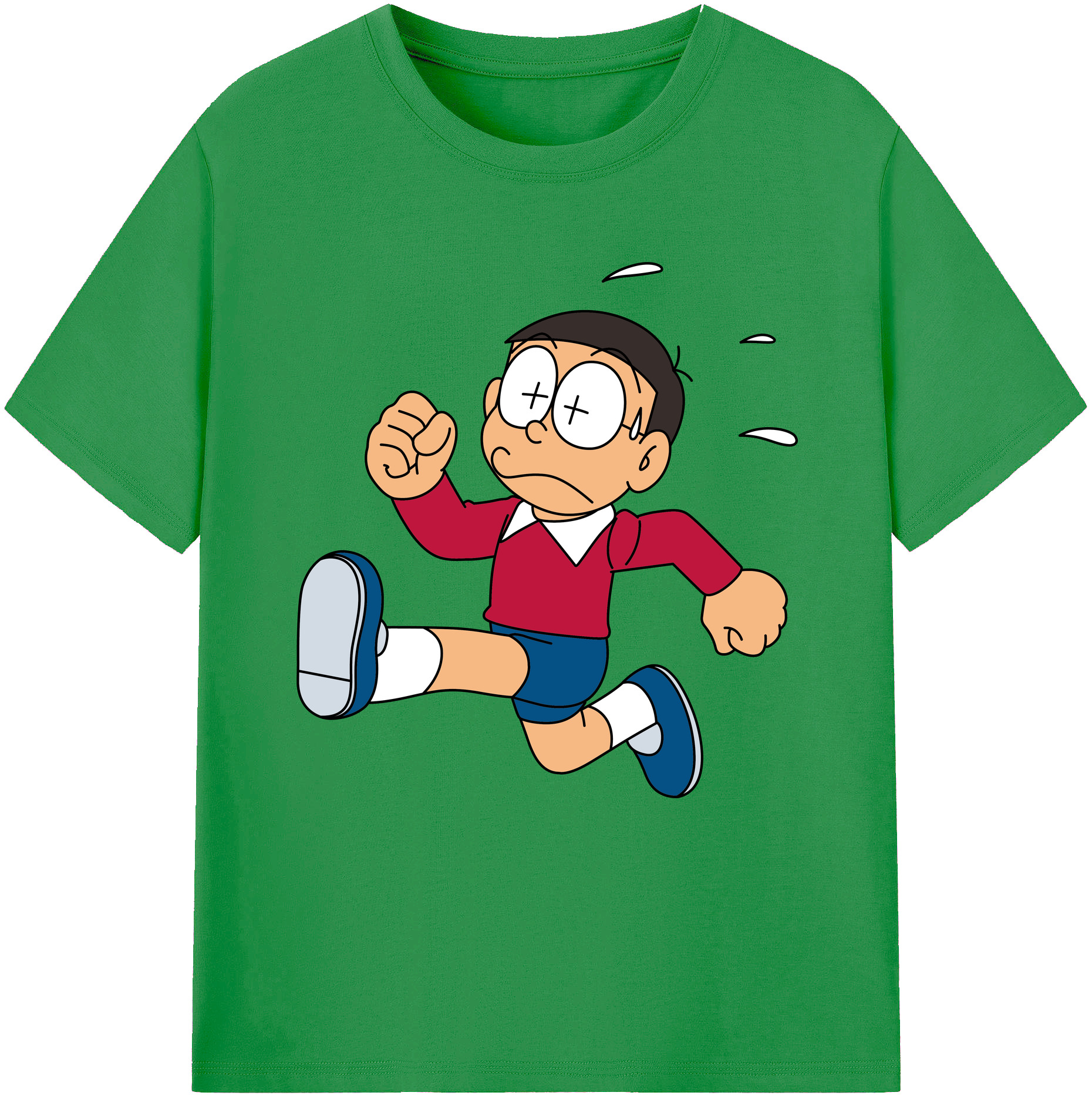（画像用） ドラえもん 野比 のび太 Doraemon Nobita Nobi レディースカジュアルプリントTシャツ（綿100％）