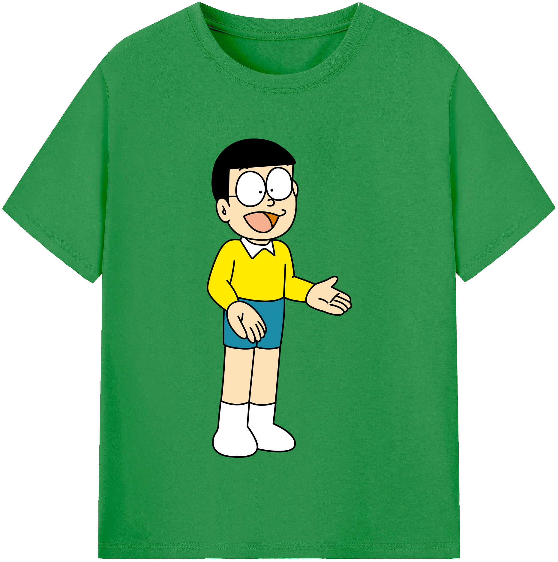 （画像用） ドラえもん 野比 のび太 Doraemon Nobita Nobi レディースカジュアルプリントTシャツ（綿100％）