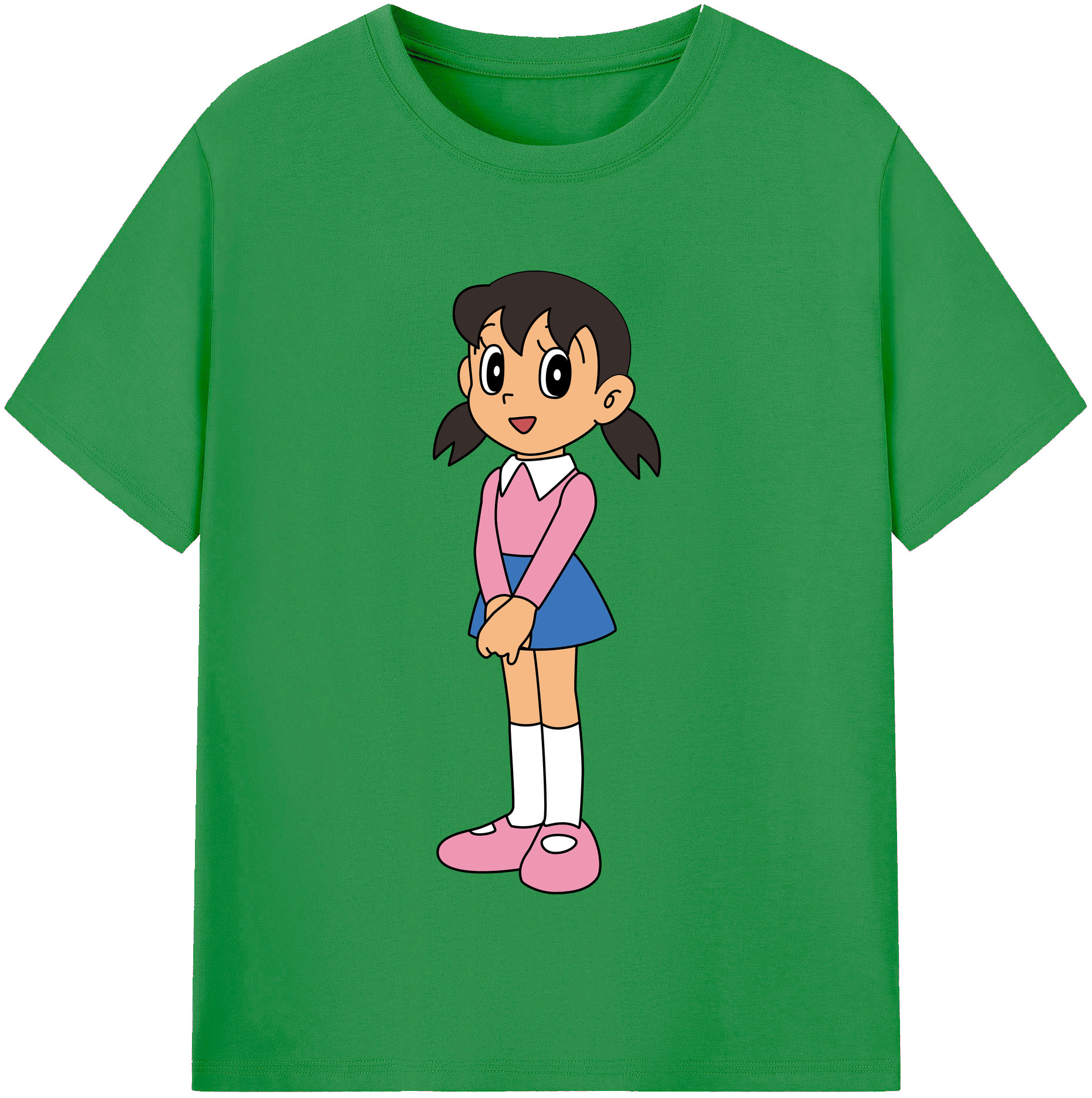 （画像用） ドラえもん みなもと しずか Doraemon Shizuka Minamoto レディースカジュアルプリントTシャツ（綿100％）