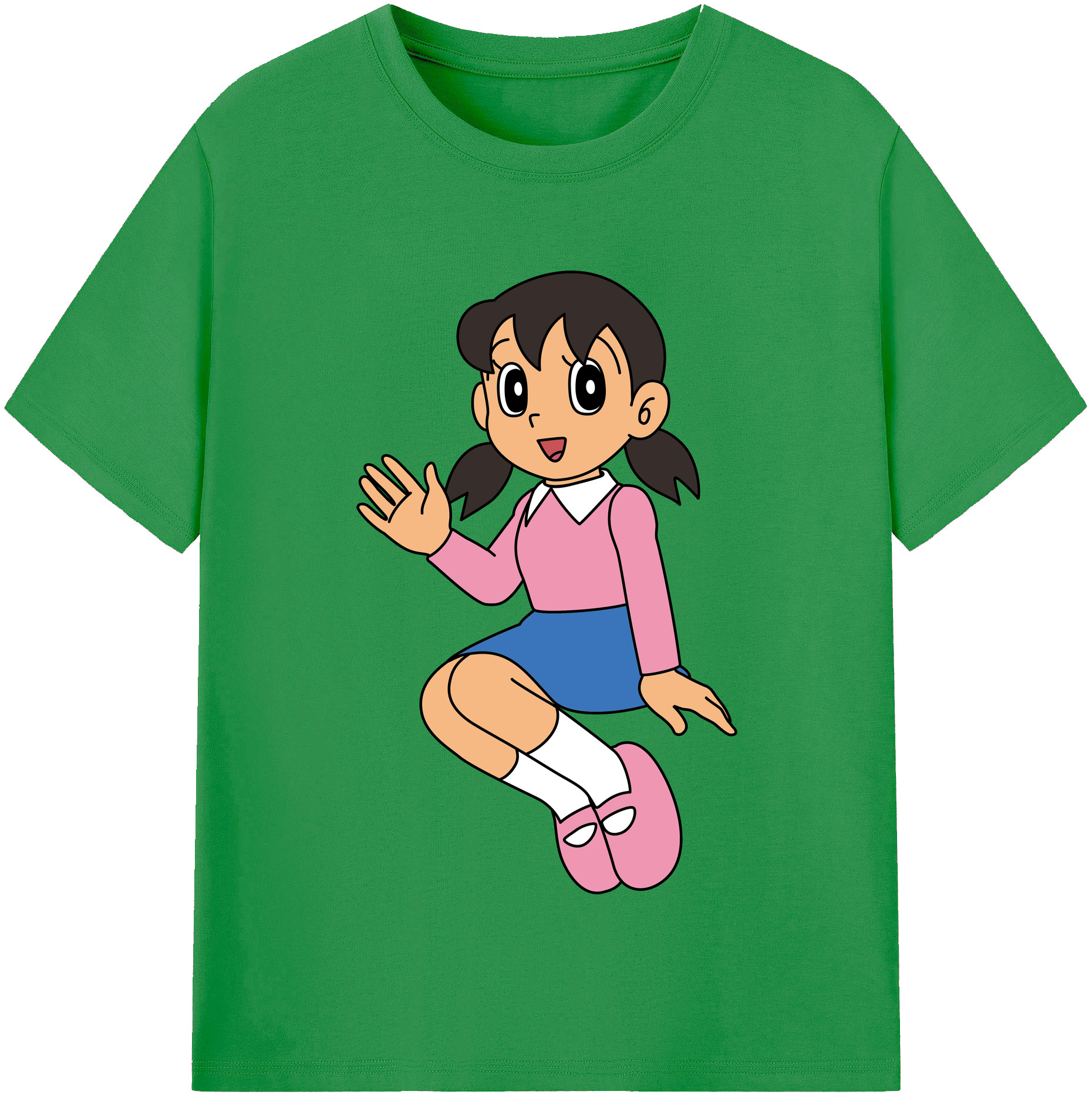 （画像用） ドラえもん みなもと しずか Doraemon Shizuka Minamoto レディースカジュアルプリントTシャツ（綿100％）