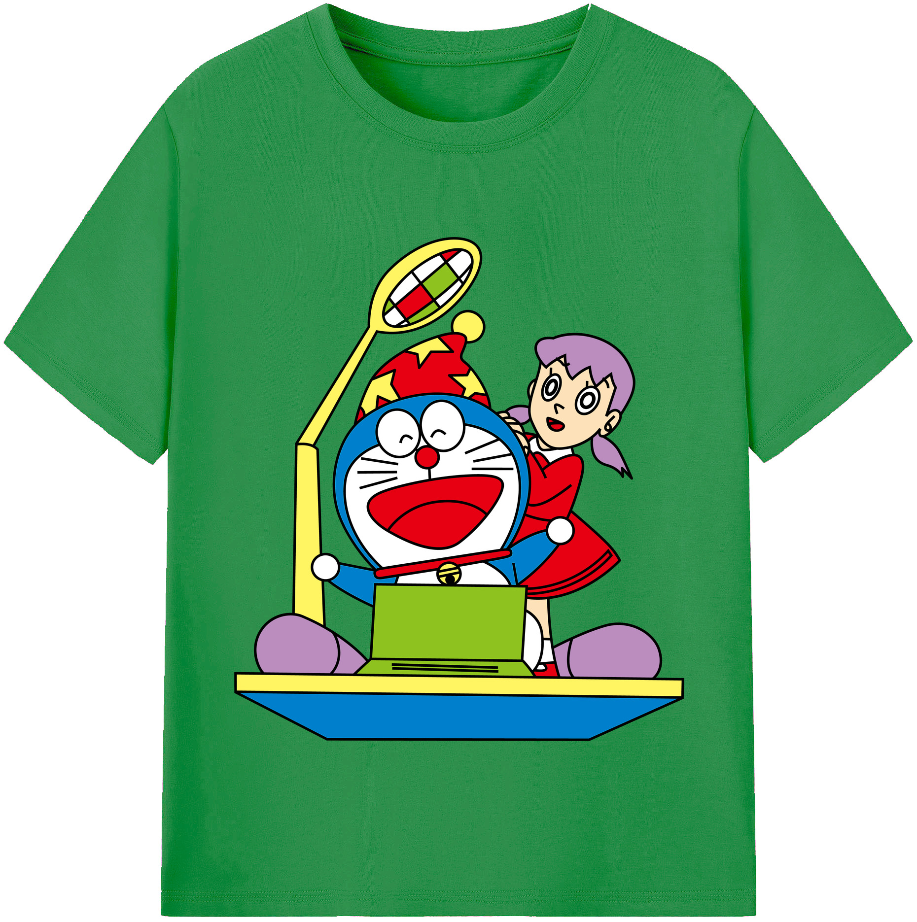 （画像用） ドラえもん みなもと しずか Doraemon Shizuka Minamoto レディースカジュアルプリントTシャツ（綿100％）