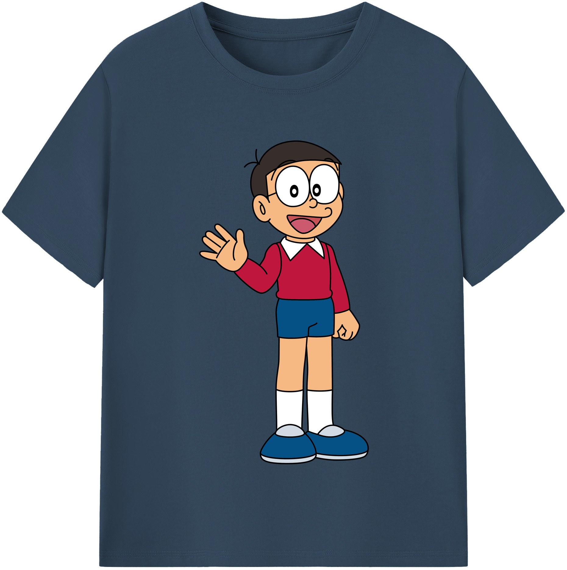 （画像用） ドラえもん 野比 のび太 Doraemon Nobita Nobi レディースカジュアルプリントTシャツ（綿100％）