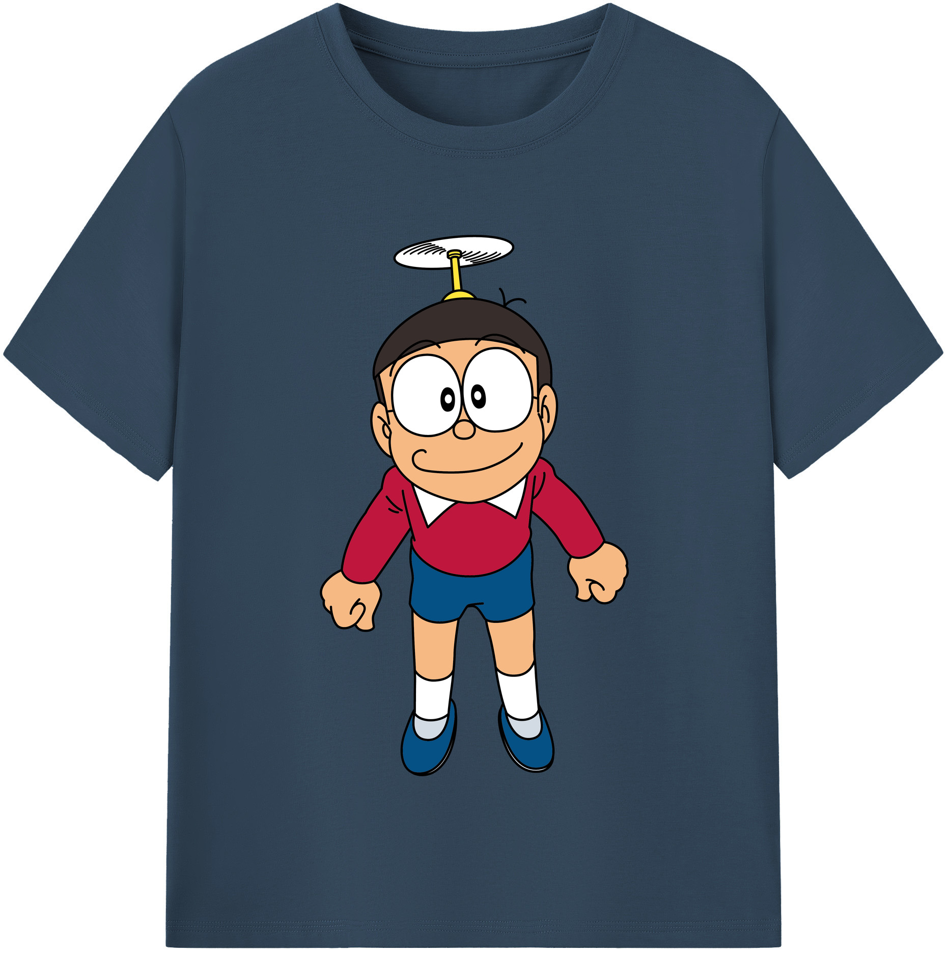 （画像用） ドラえもん 野比 のび太 Doraemon Nobita Nobi レディースカジュアルプリントTシャツ（綿100％）