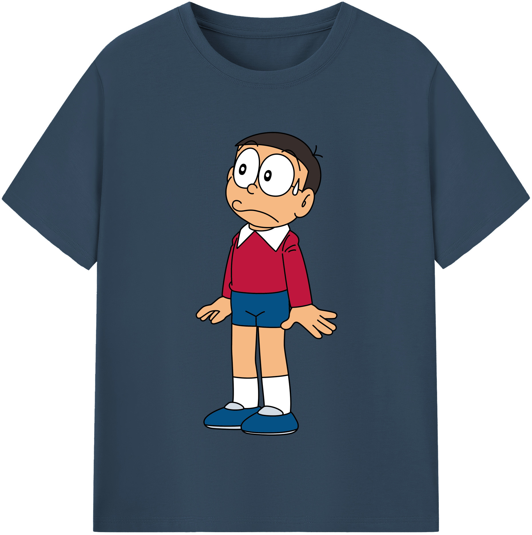（画像用） ドラえもん 野比 のび太 Doraemon Nobita Nobi レディースカジュアルプリントTシャツ（綿100％）