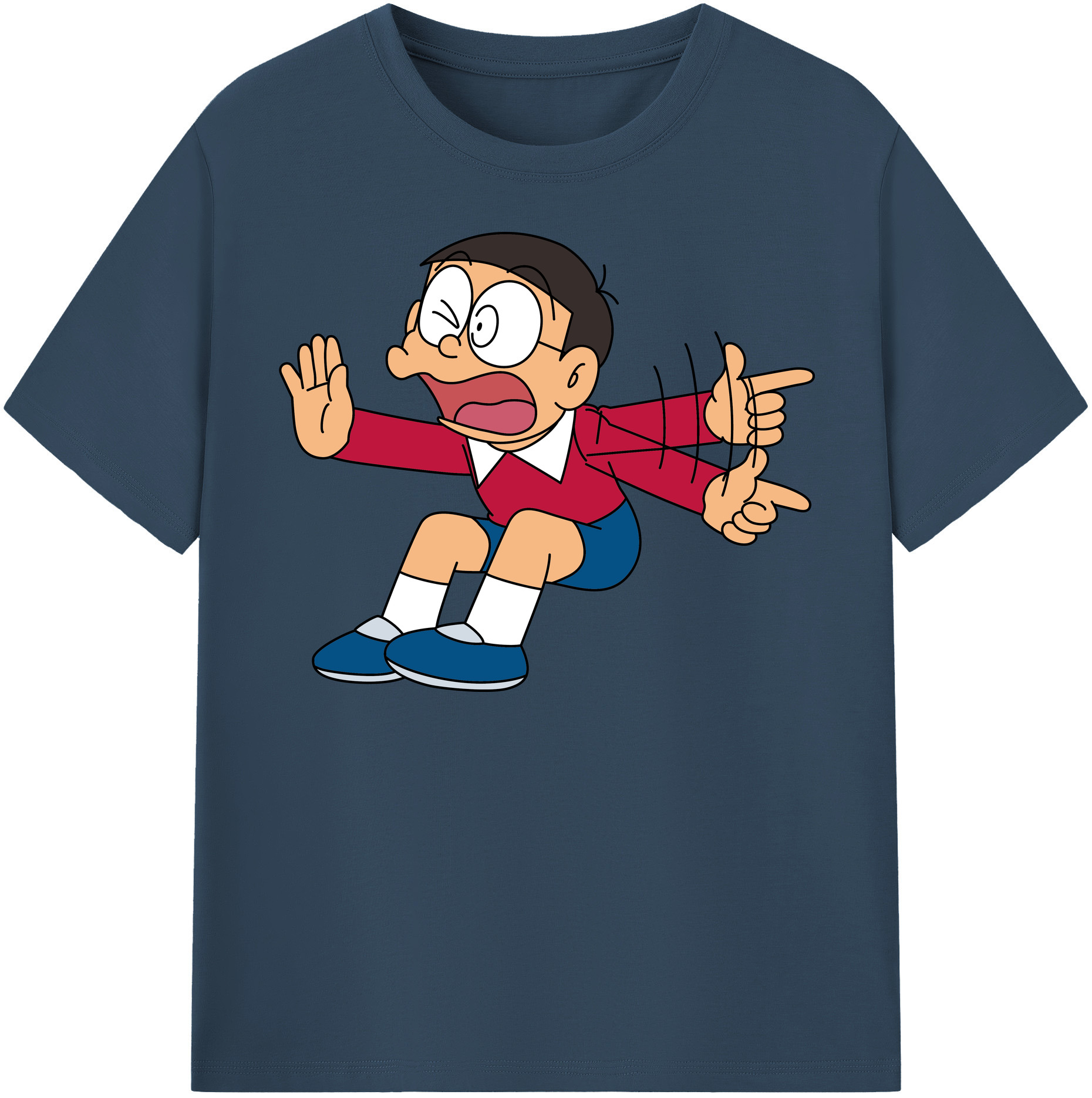 （画像用） ドラえもん 野比 のび太 Doraemon Nobita Nobi レディースカジュアルプリントTシャツ（綿100％）