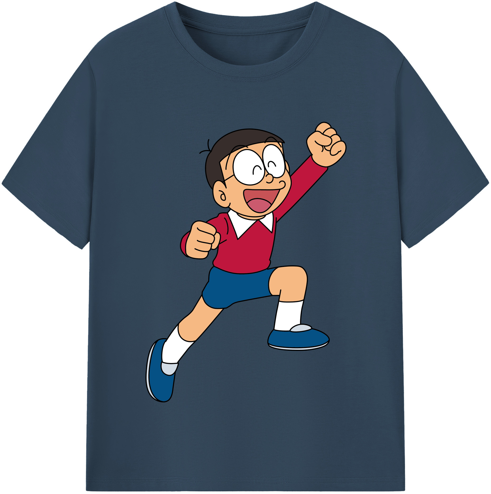 （画像用） ドラえもん 野比 のび太 Doraemon Nobita Nobi レディースカジュアルプリントTシャツ（綿100％）