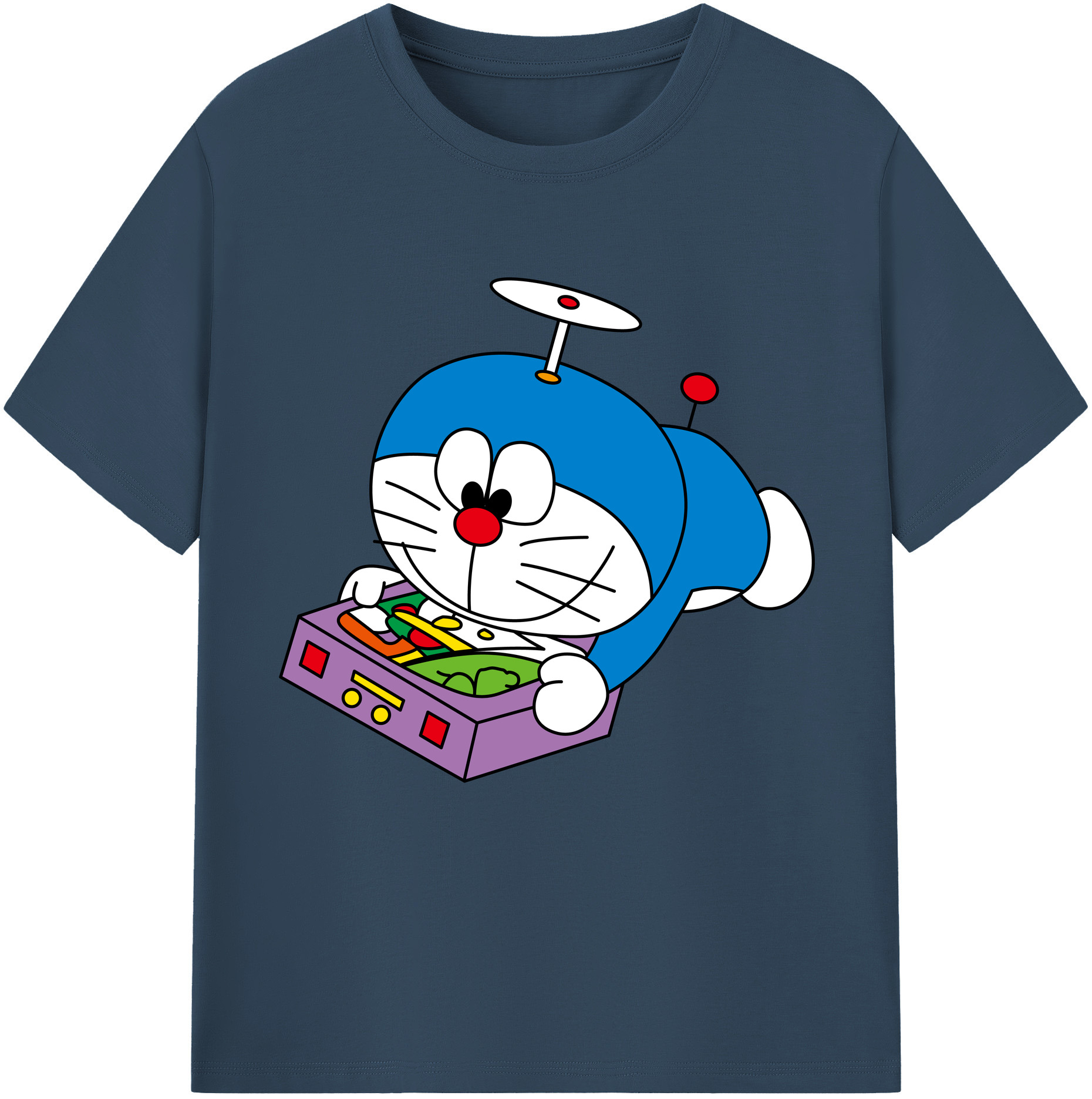 （画像用） ドラえもん Doraemon レディースカジュアルプリントTシャツ（綿100％）