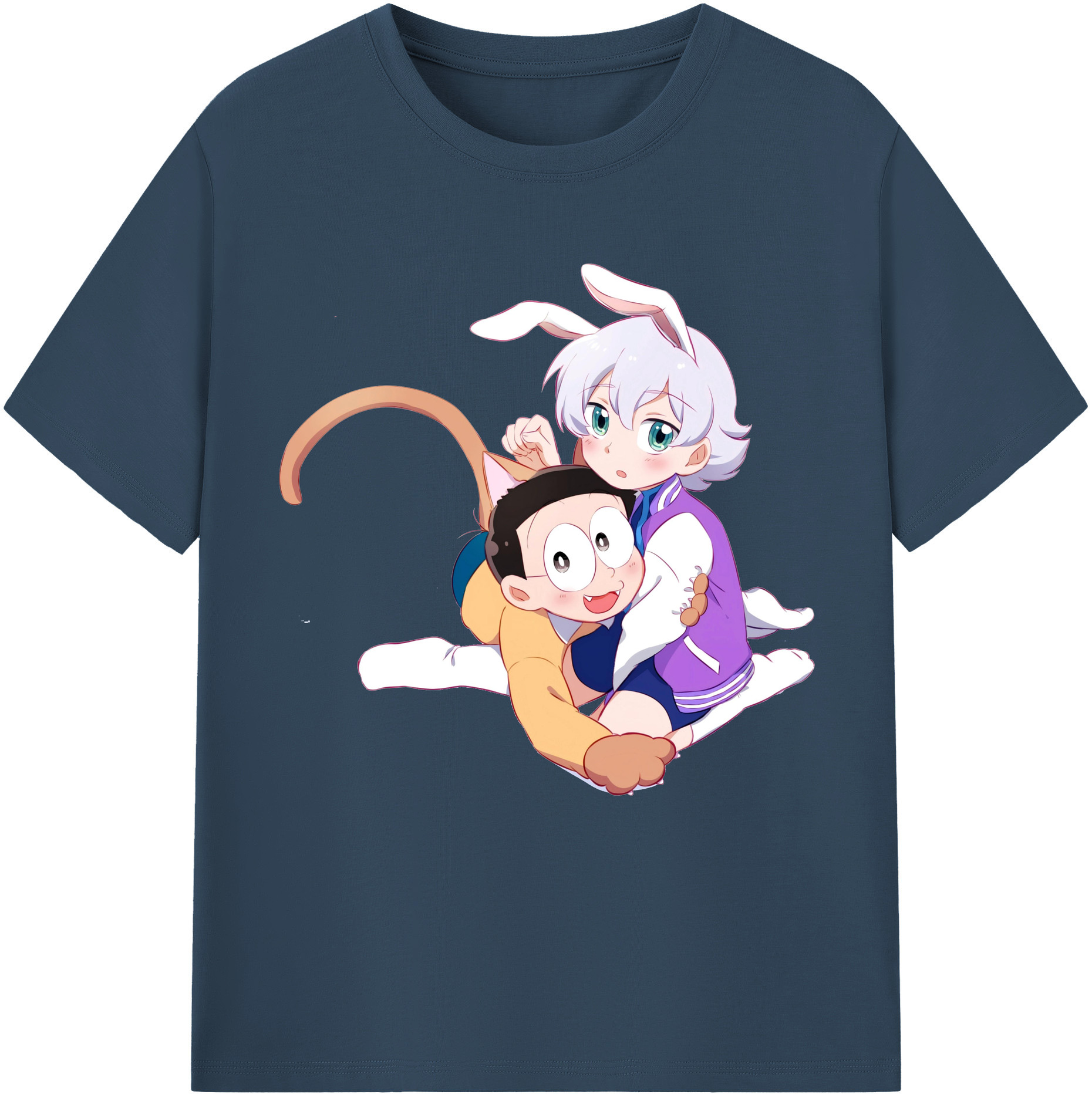（画像用） ドラえもん 野比 のび太 Doraemon Nobita Nobi レディースカジュアルプリントTシャツ（綿100％）