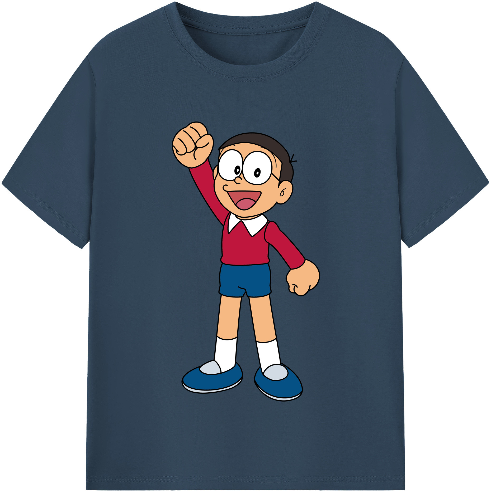 （画像用） ドラえもん 野比 のび太 Doraemon Nobita Nobi レディースカジュアルプリントTシャツ（綿100％）