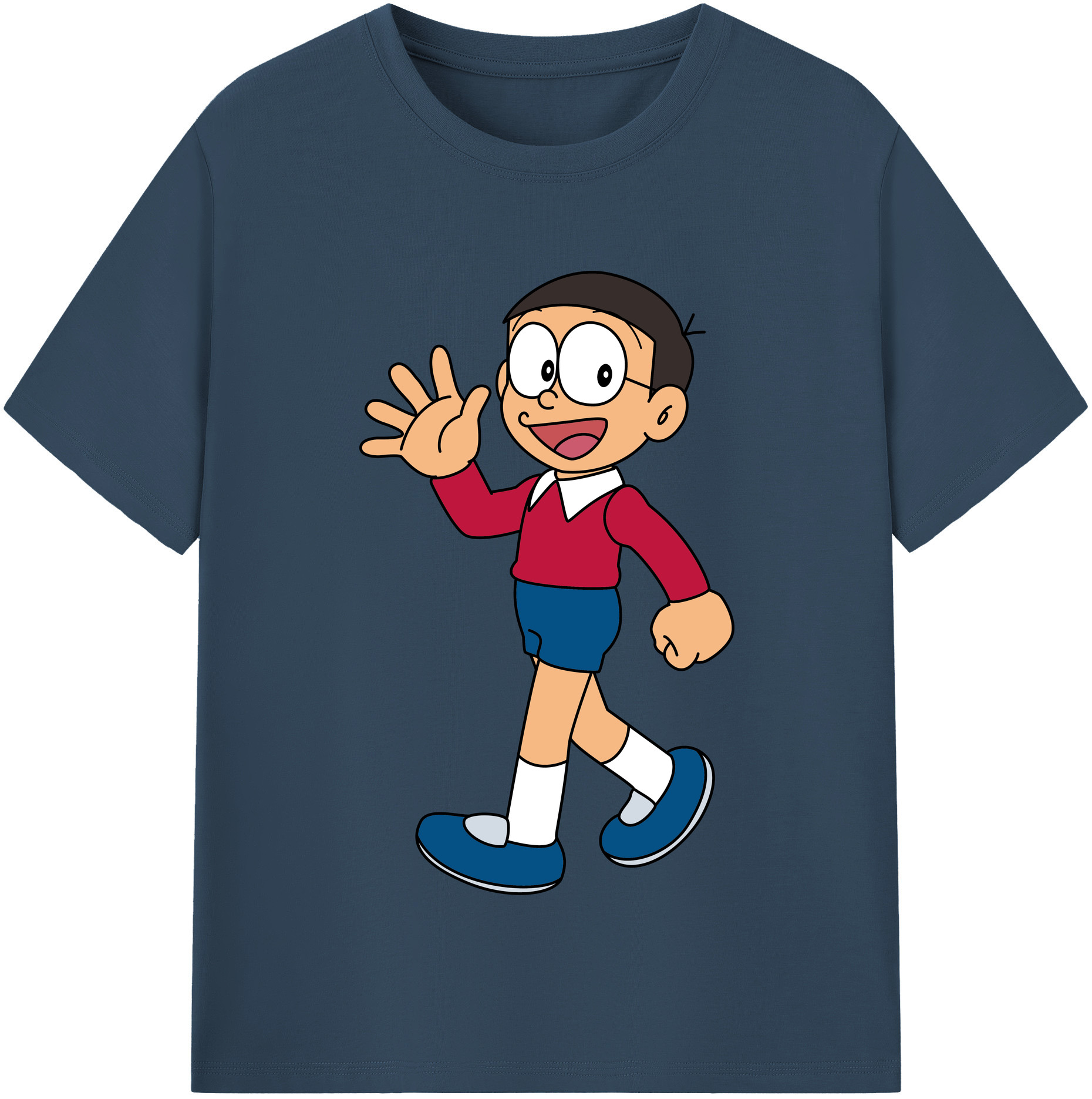 （画像用） ドラえもん 野比 のび太 Doraemon Nobita Nobi レディースカジュアルプリントTシャツ（綿100％）