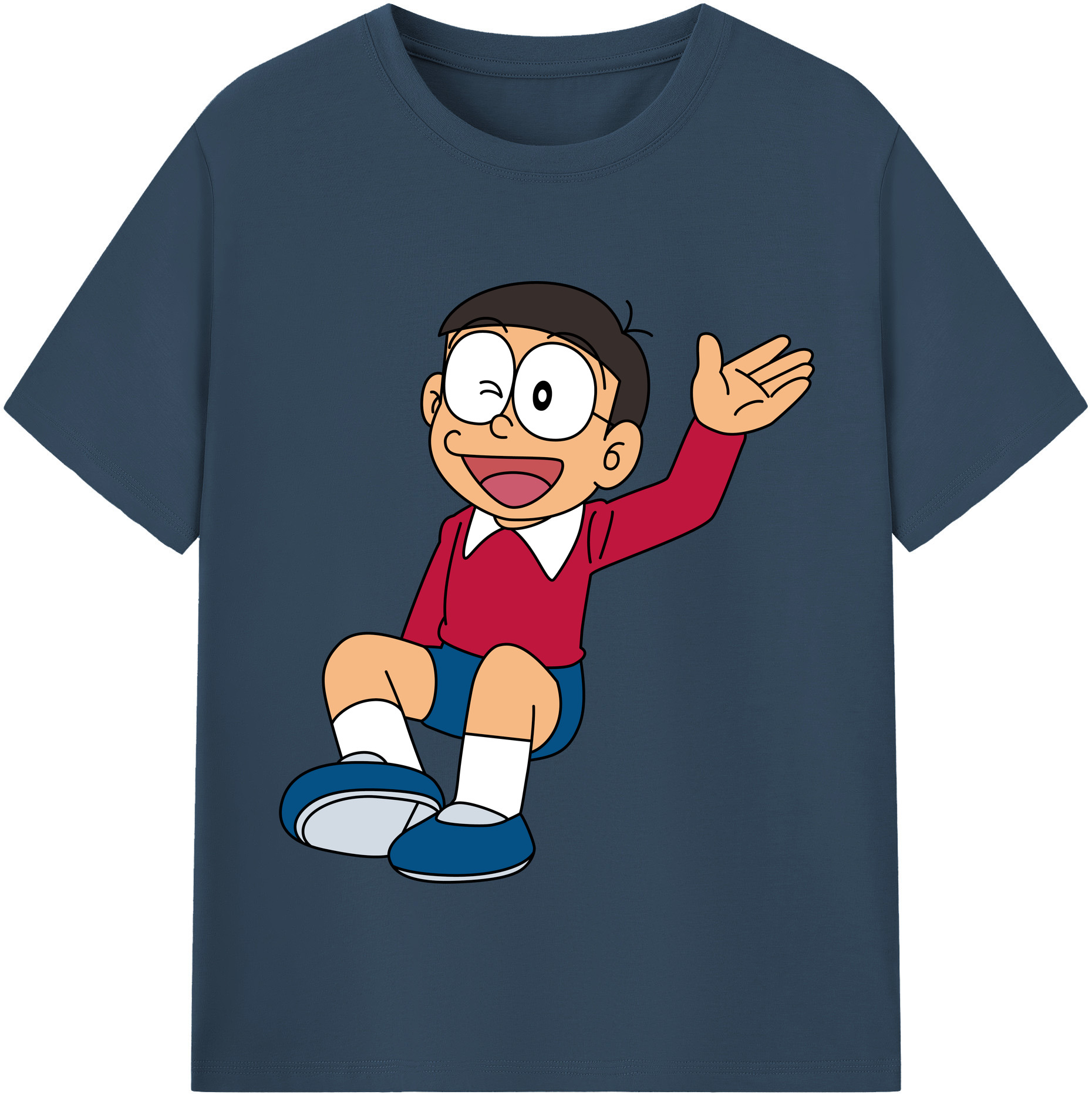 （画像用） ドラえもん 野比 のび太 Doraemon Nobita Nobi レディースカジュアルプリントTシャツ（綿100％）