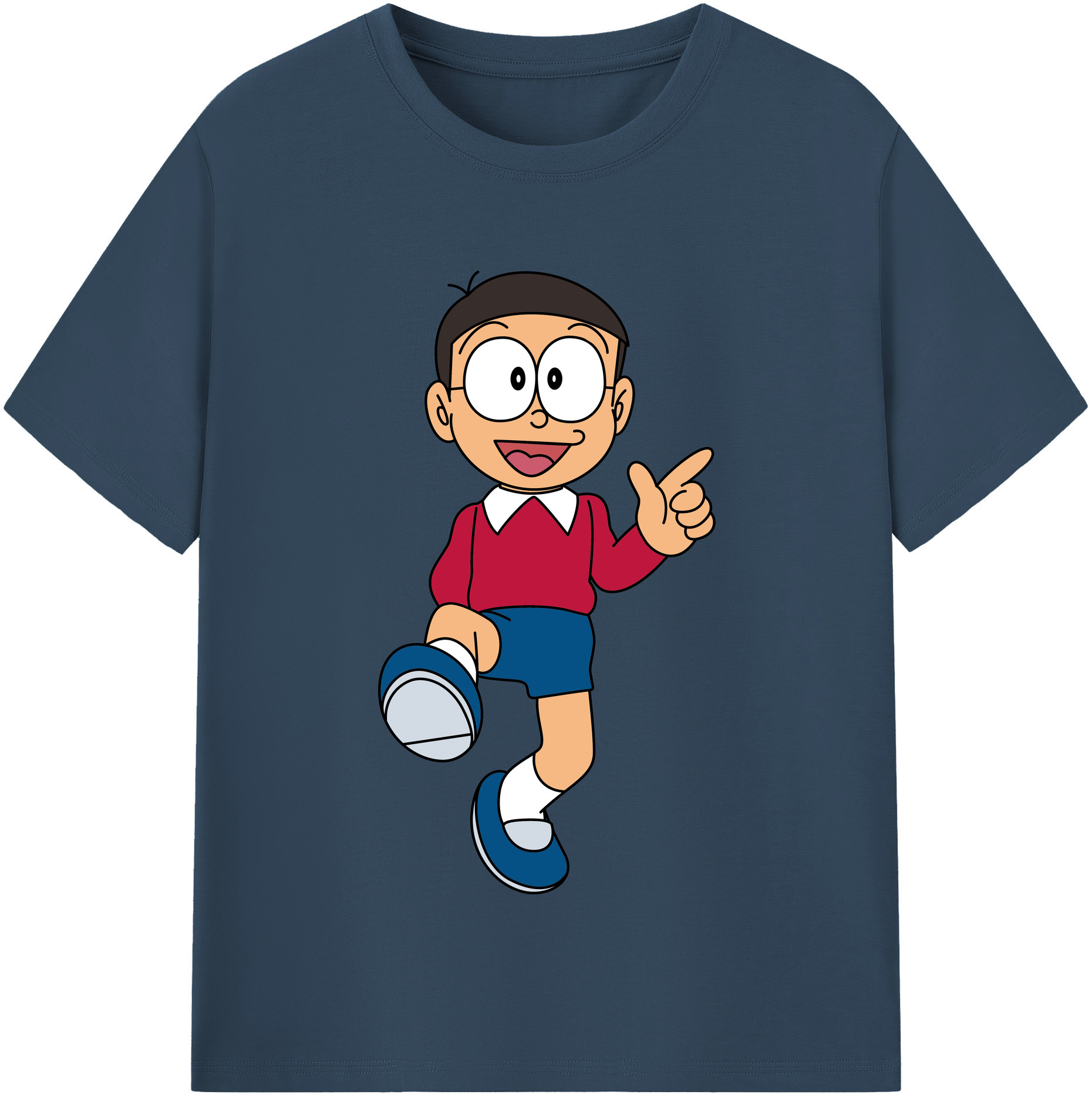 （画像用） ドラえもん 野比 のび太 Doraemon Nobita Nobi レディースカジュアルプリントTシャツ（綿100％）