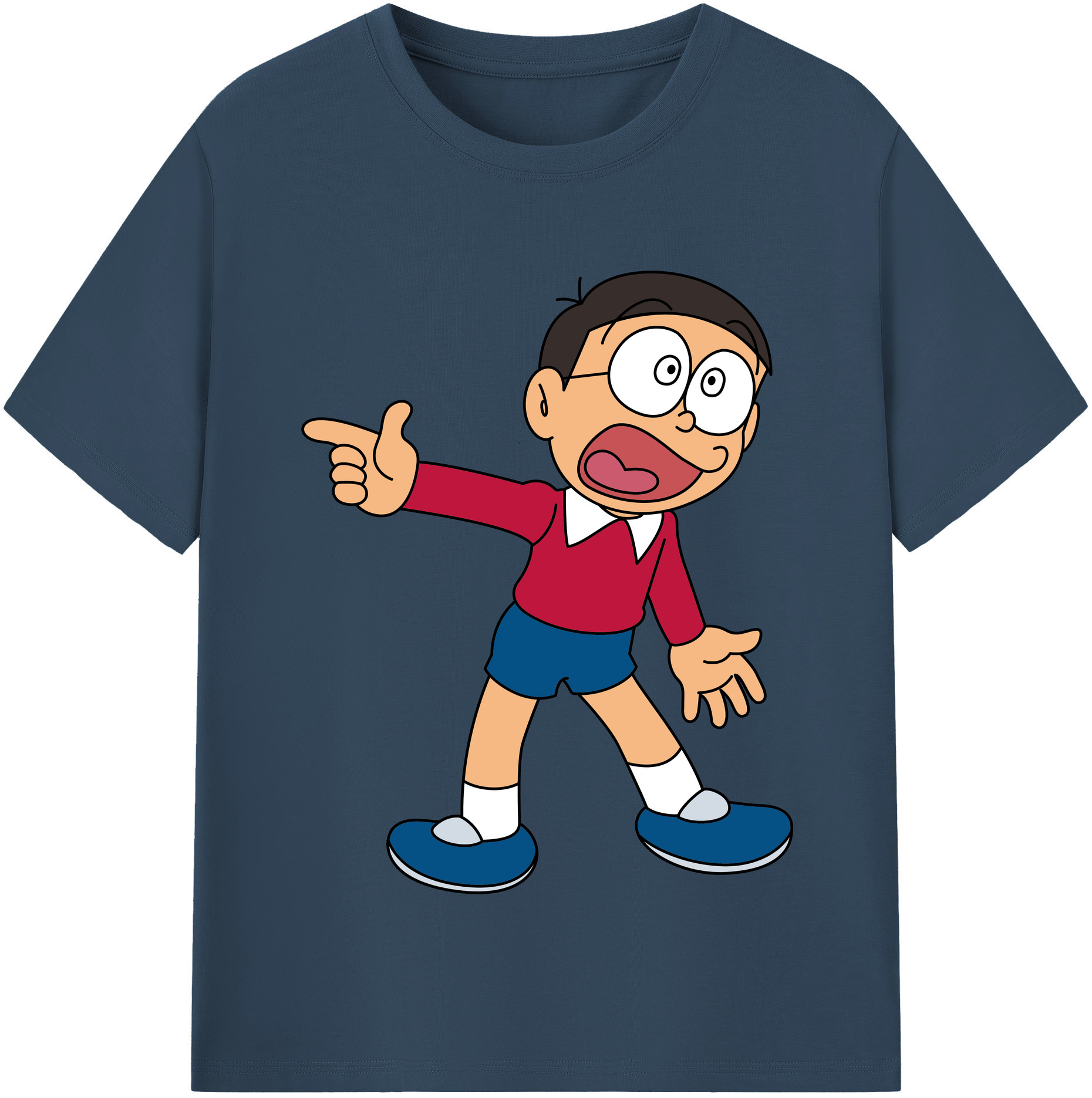 （画像用） ドラえもん 野比 のび太 Doraemon Nobita Nobi レディースカジュアルプリントTシャツ（綿100％）