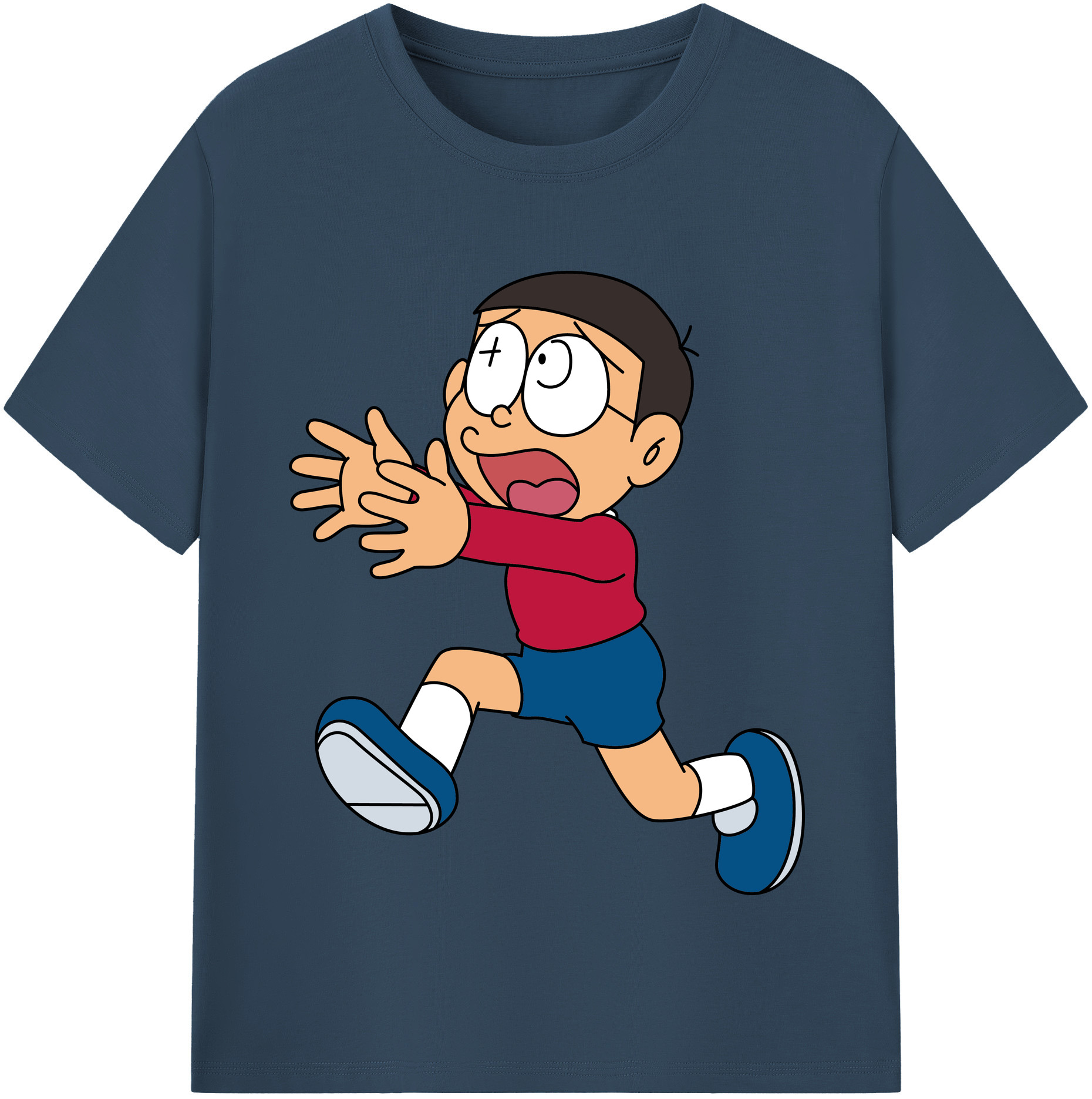 （画像用） ドラえもん 野比 のび太 Doraemon Nobita Nobi レディースカジュアルプリントTシャツ（綿100％）