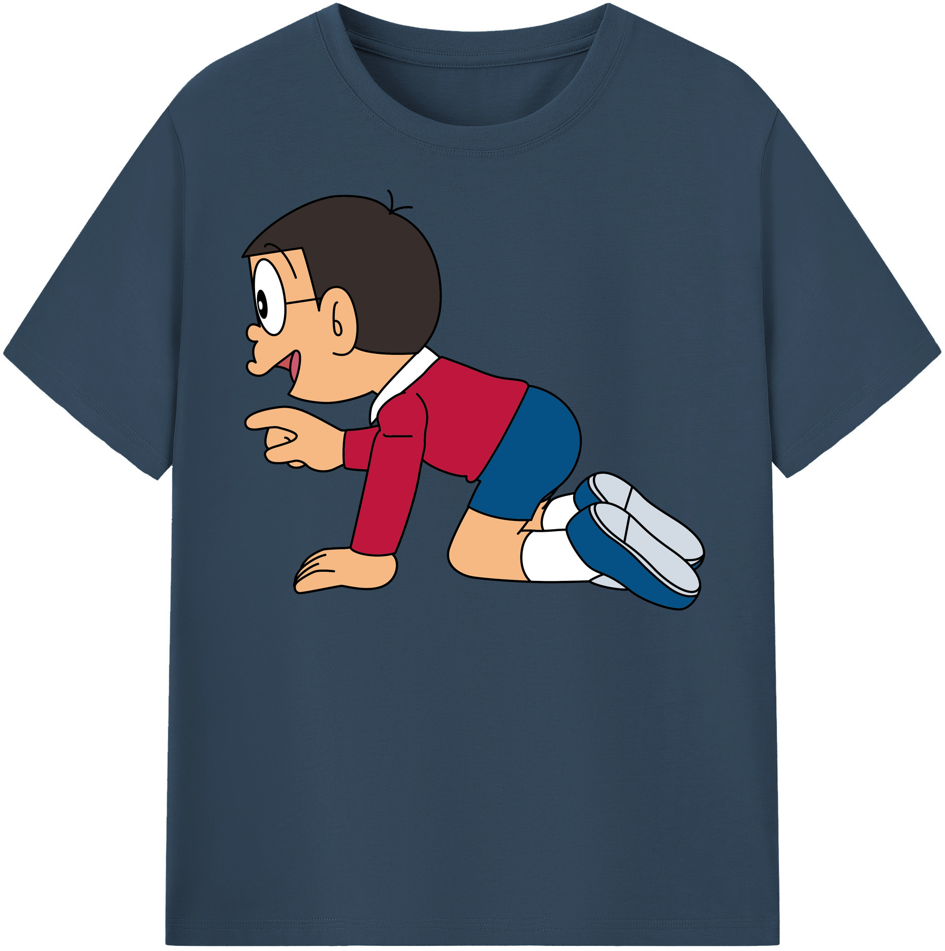 （画像用） ドラえもん 野比 のび太 Doraemon Nobita Nobi レディースカジュアルプリントTシャツ（綿100％）