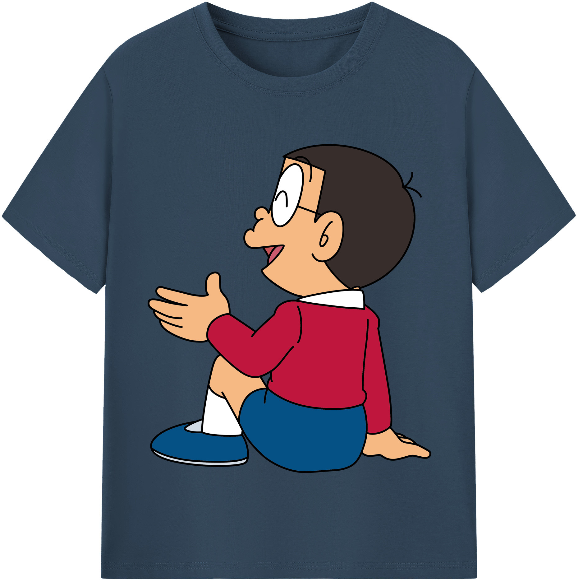 （画像用） ドラえもん 野比 のび太 Doraemon Nobita Nobi レディースカジュアルプリントTシャツ（綿100％）